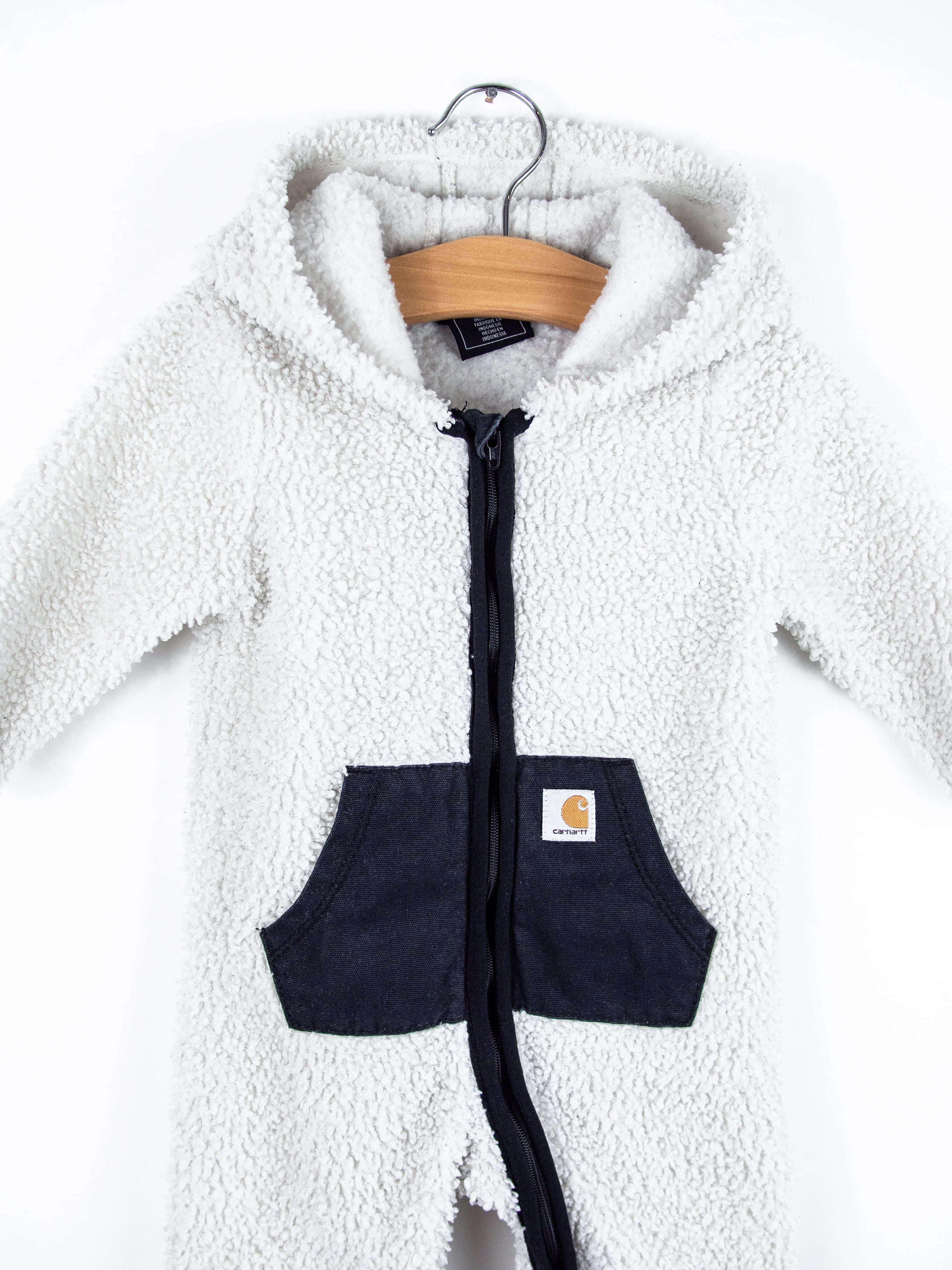 Carhartt White Teddy Fleece Snowsuit - Age 3-6 months