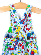 Vintage Healthtex Toy Print Dungaree Shorties - Age 6 months