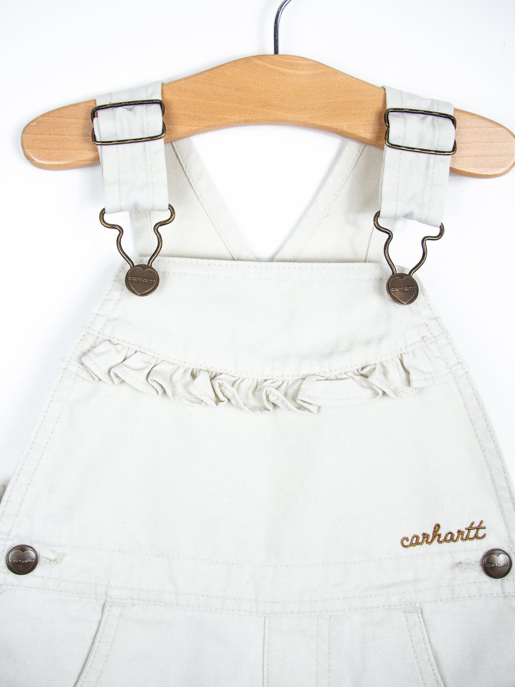 Carhartt White Frill Dungaree Shorties - Age 3 years