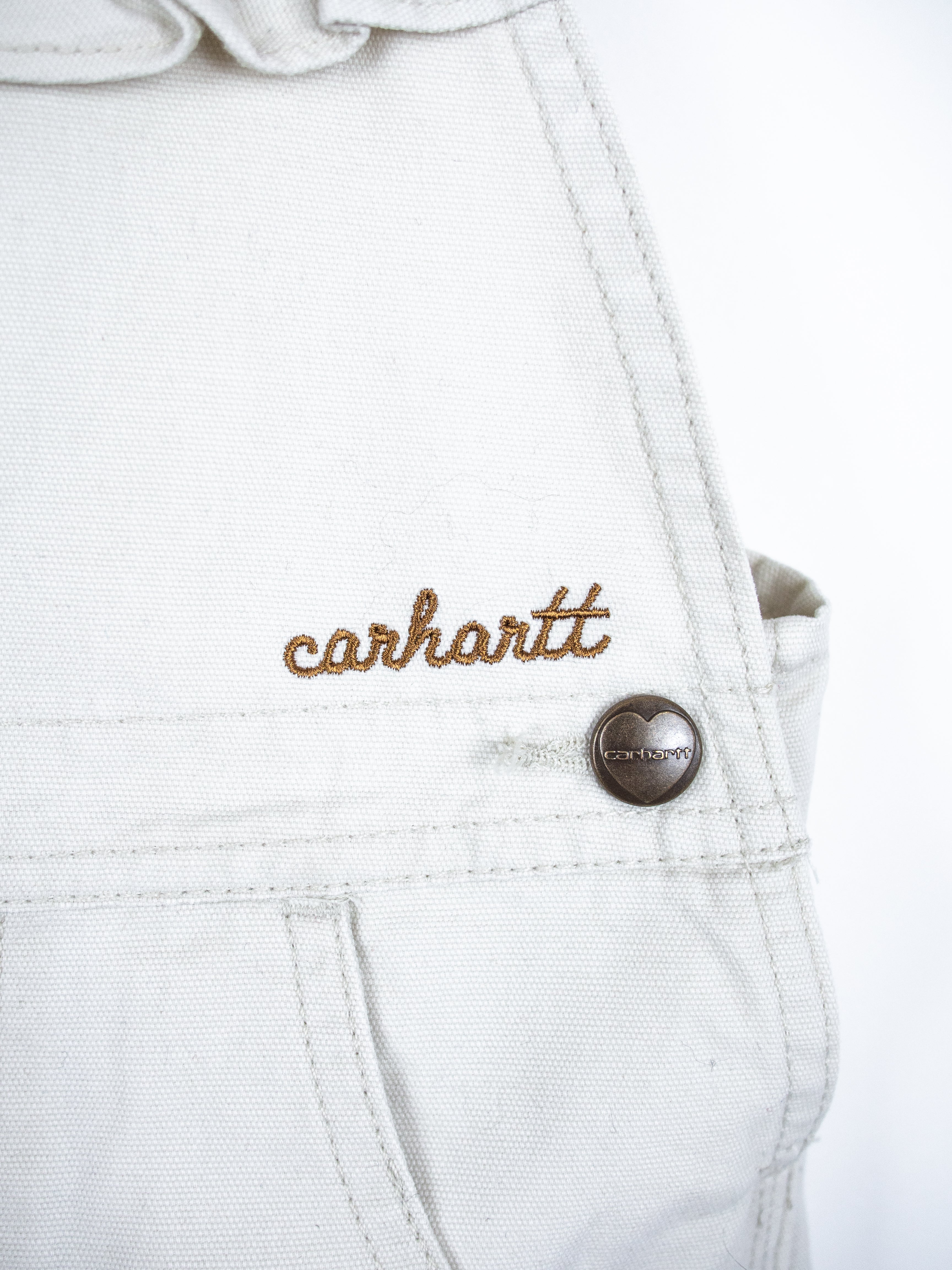 Carhartt White Frill Dungaree Shorties - Age 3 years