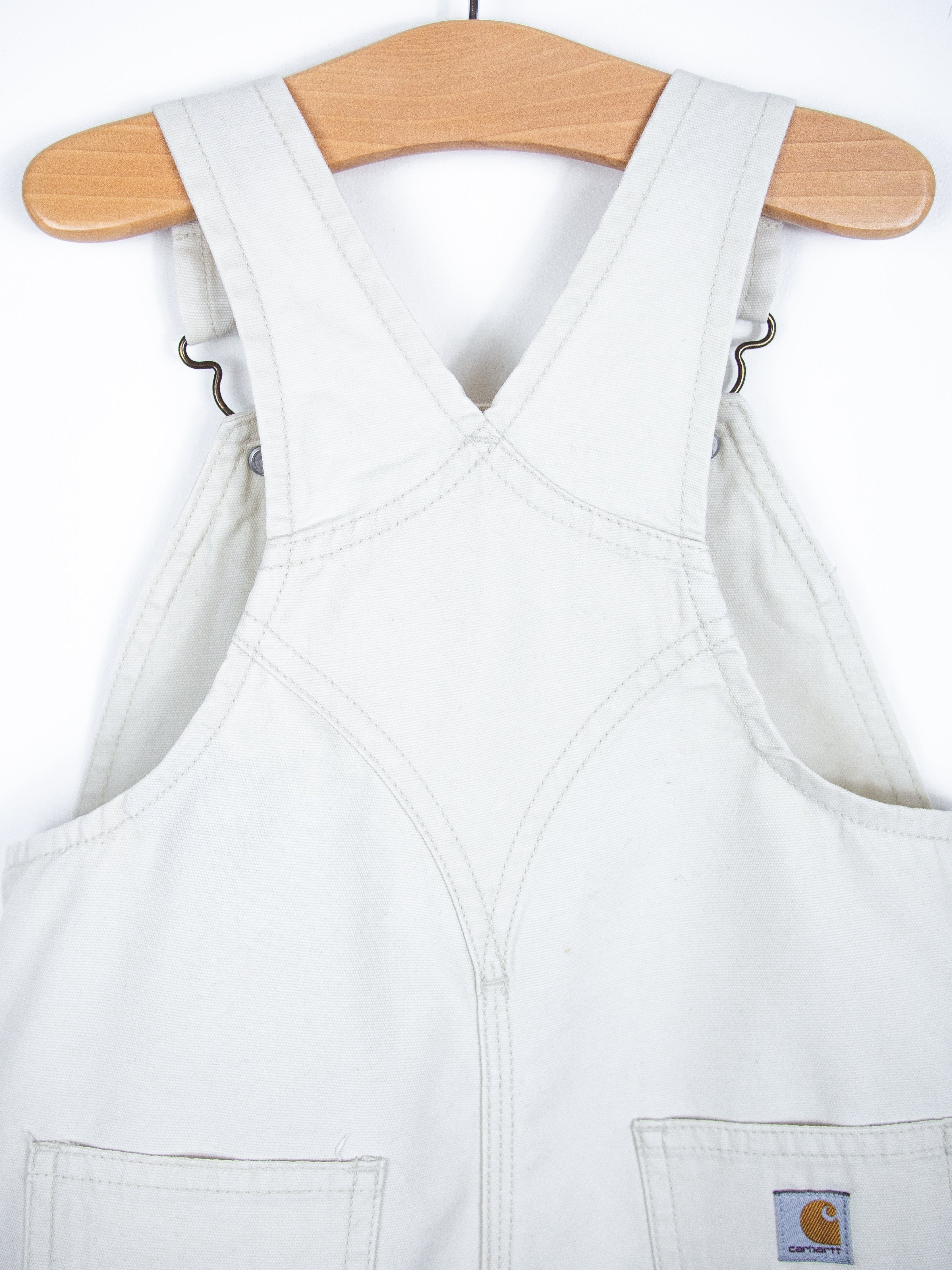 Carhartt White Frill Dungaree Shorties - Age 3 years