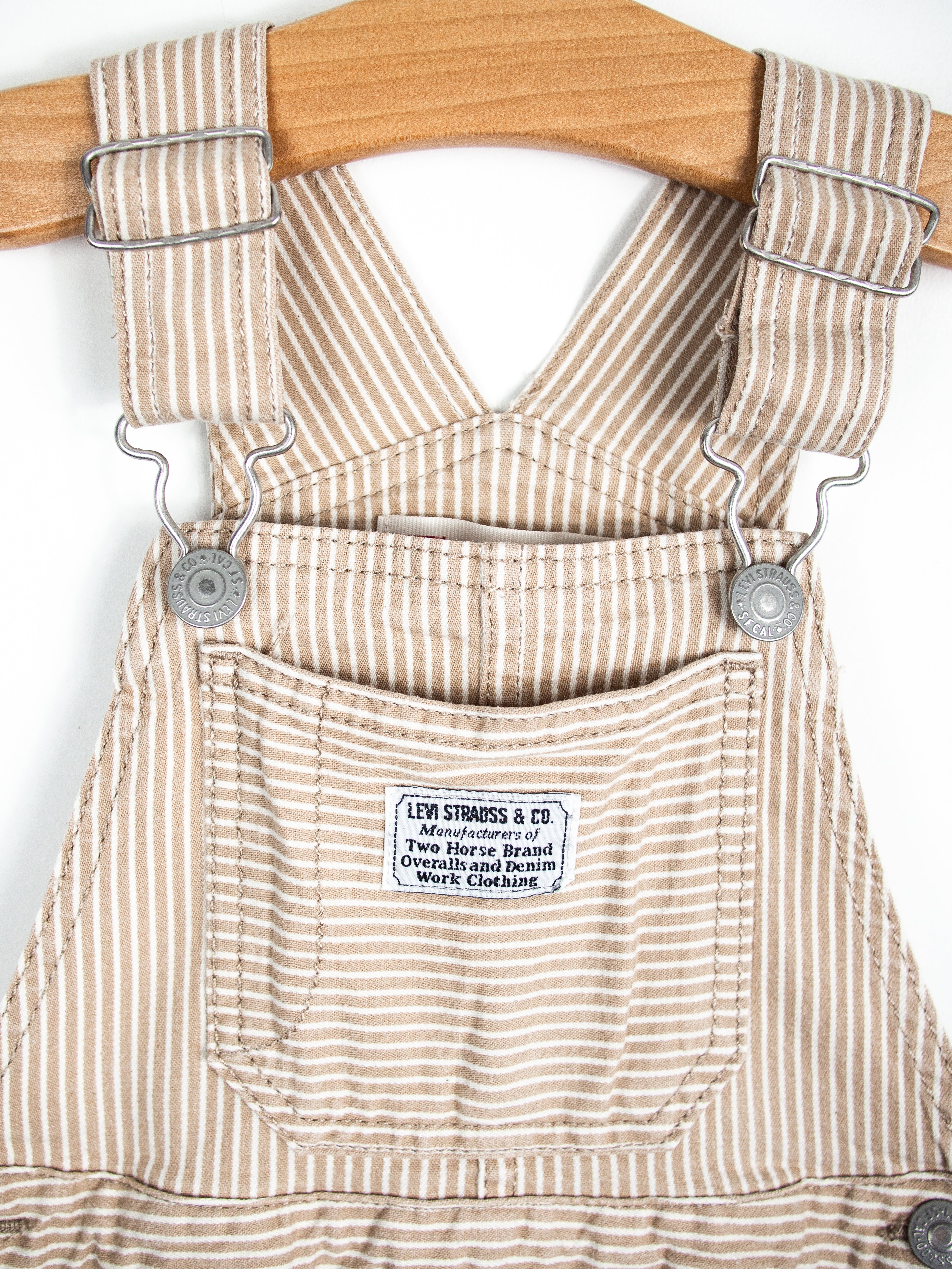 Levi's Brown Hickory Stripe Dungarees - Age 18-24 months