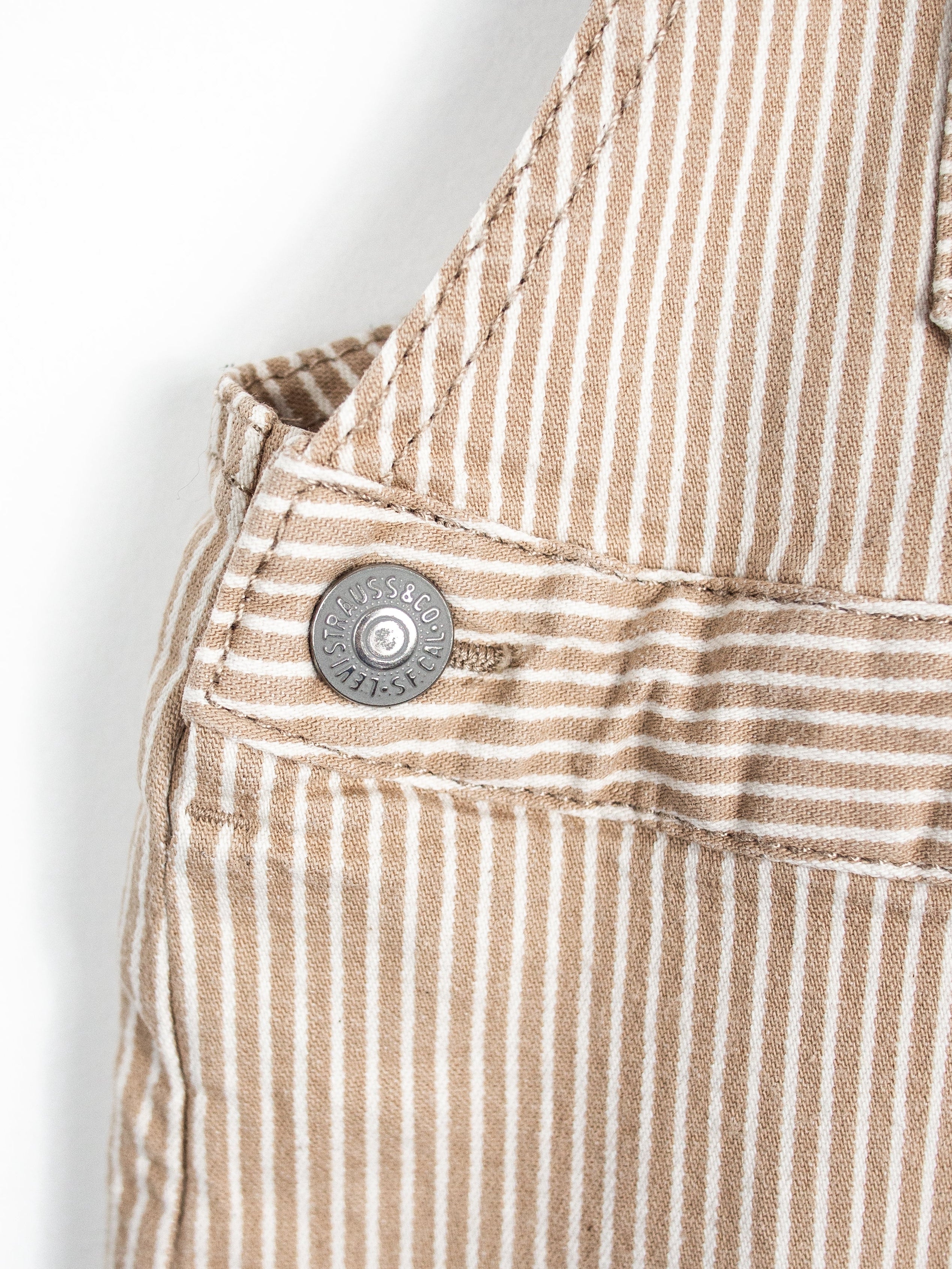 Levi's Brown Hickory Stripe Dungarees - Age 18-24 months
