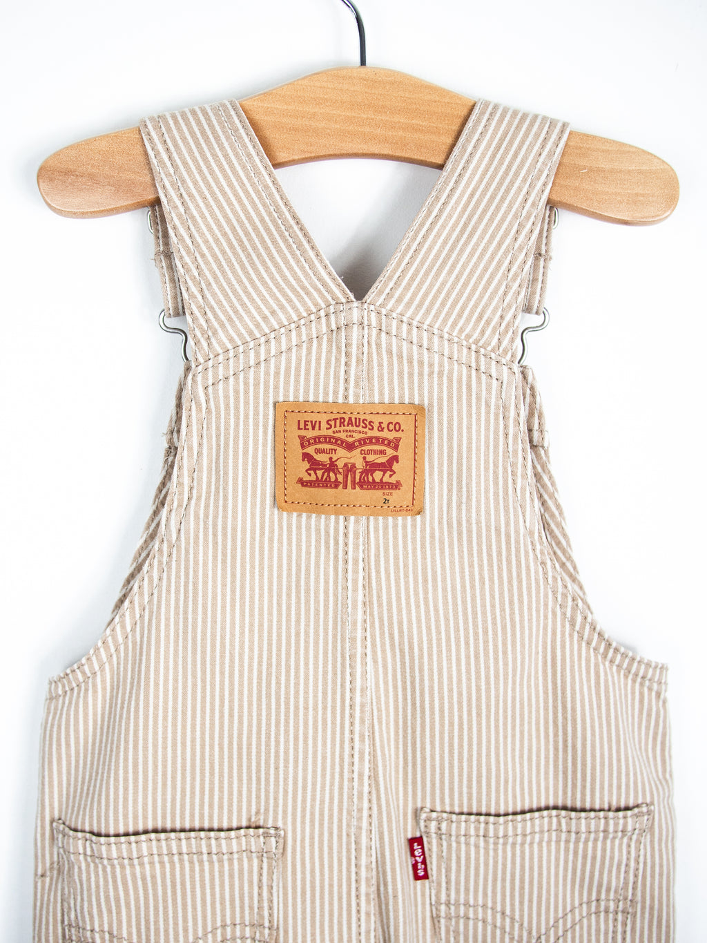 Levi's Brown Hickory Stripe Dungarees - Age 18-24 months