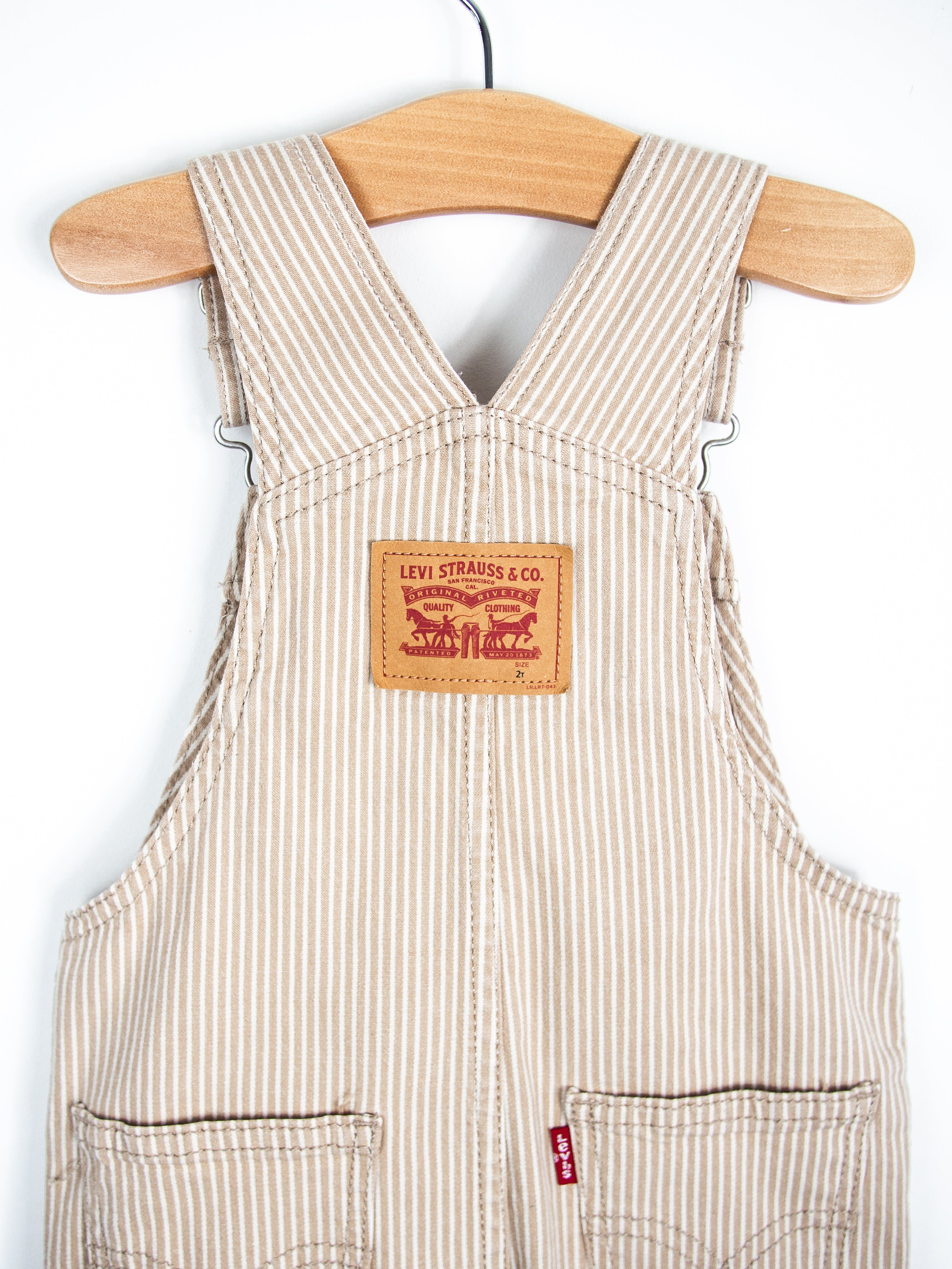 Levi's Brown Hickory Stripe Dungarees - Age 18-24 months