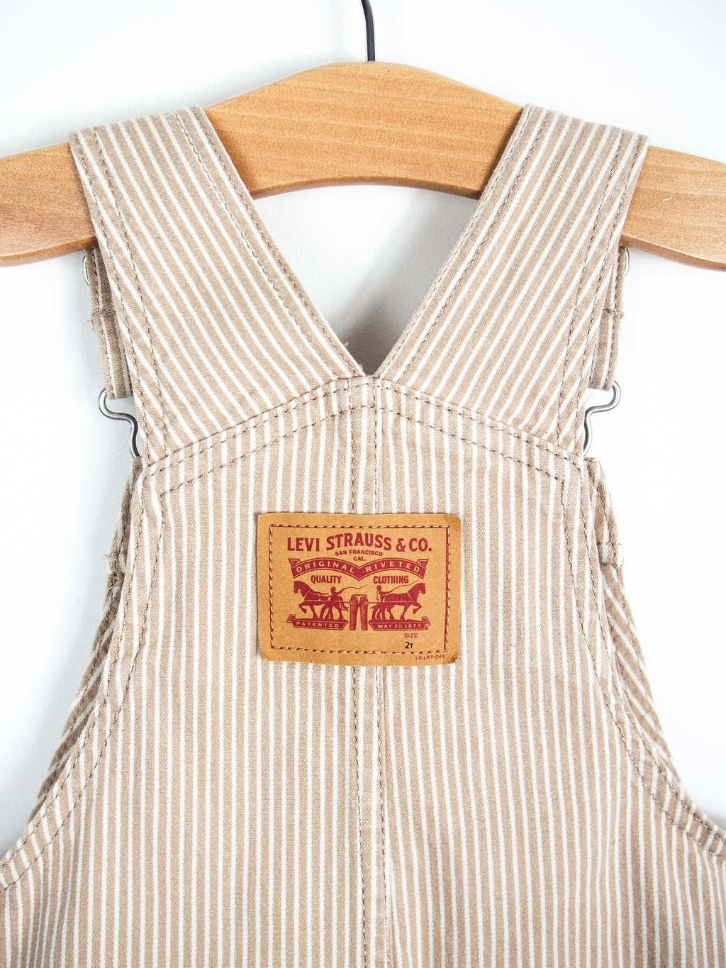 Levi's Brown Hickory Stripe Dungarees - Age 18-24 months