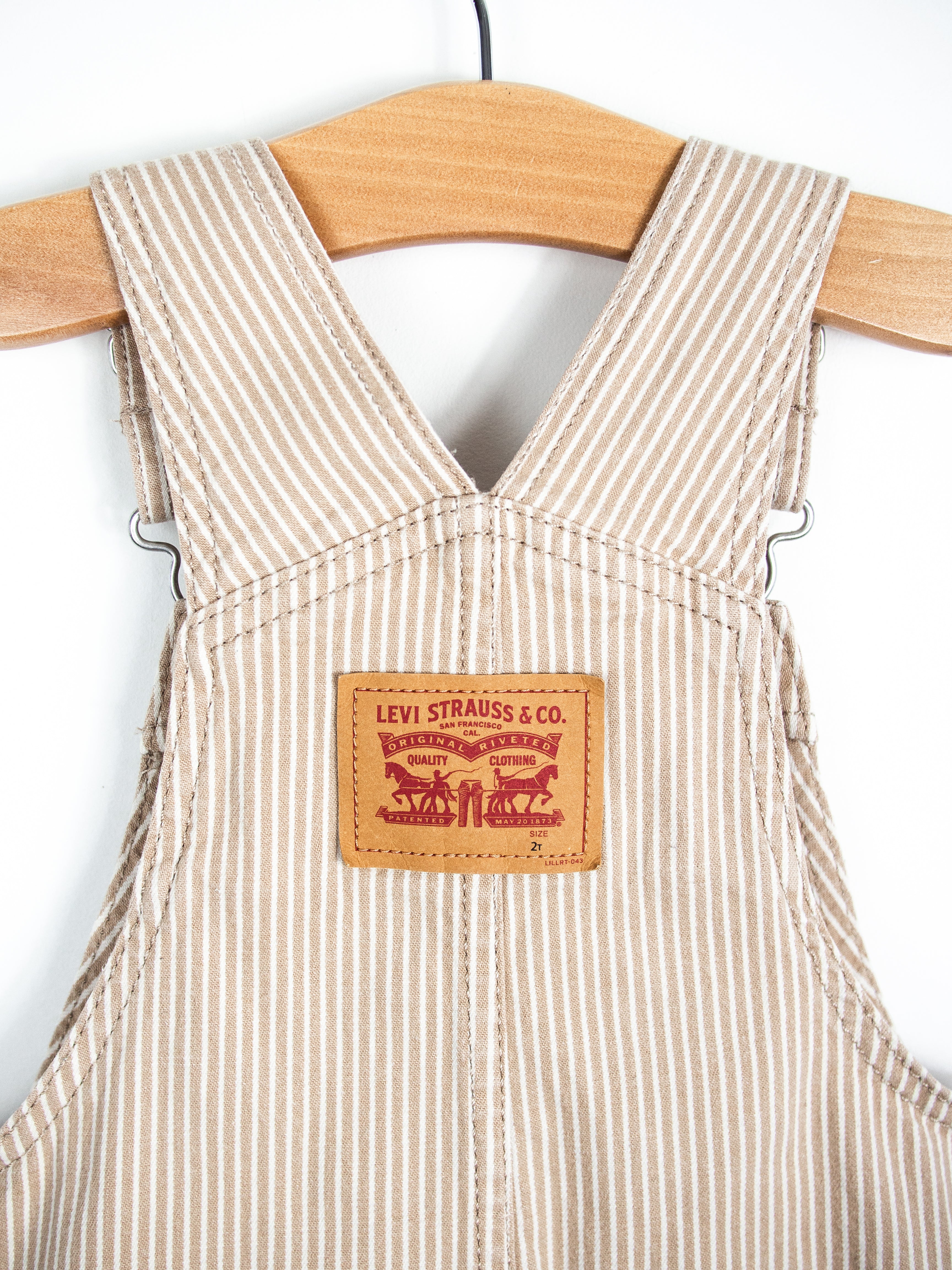 Levi's Brown Hickory Stripe Dungarees - Age 18-24 months