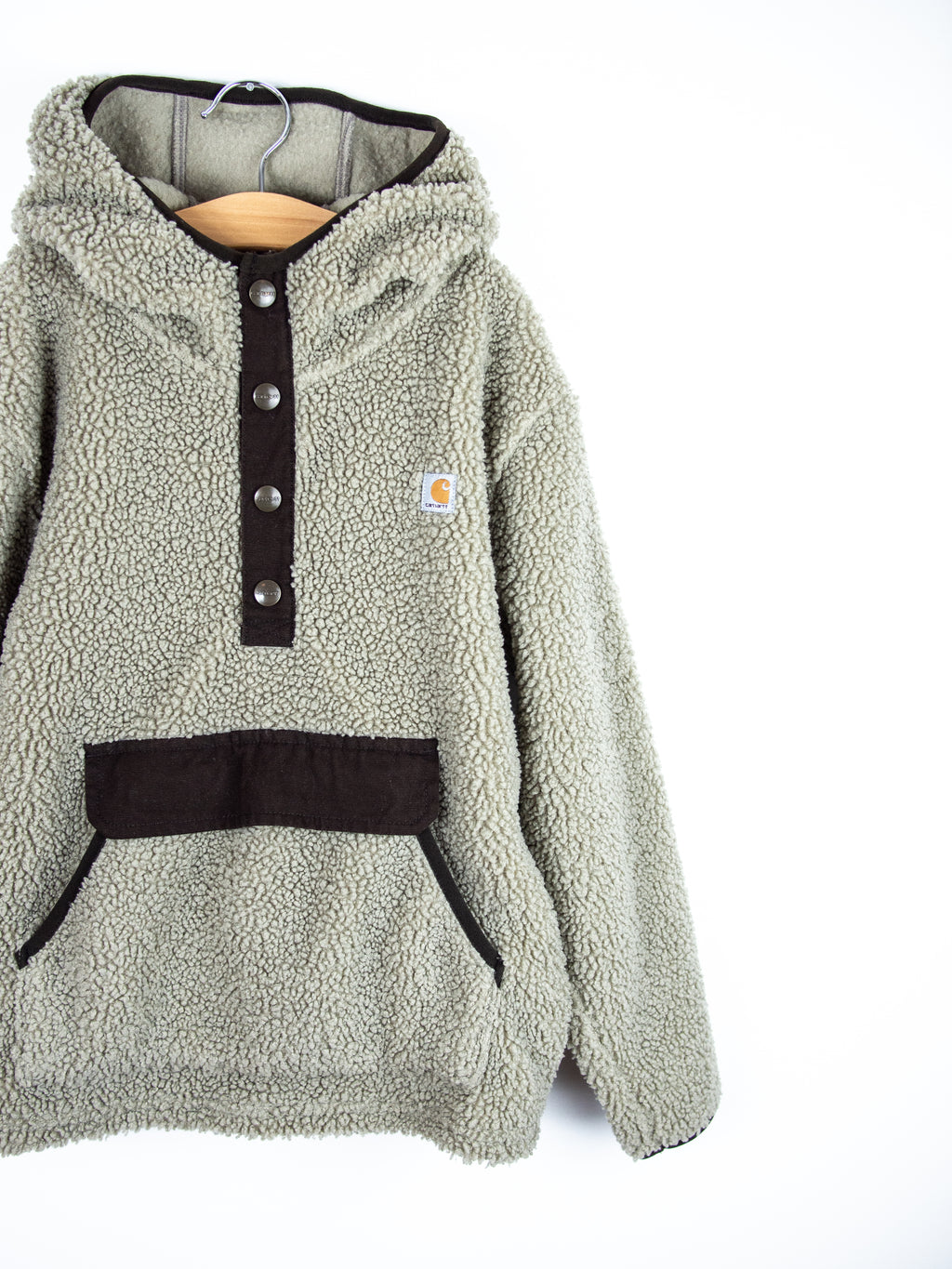 Carhartt Grey Teddy Fleece Hoody - Age 8-10 years