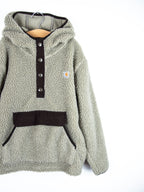 Carhartt Grey Teddy Fleece Hoody - Age 8-10 years