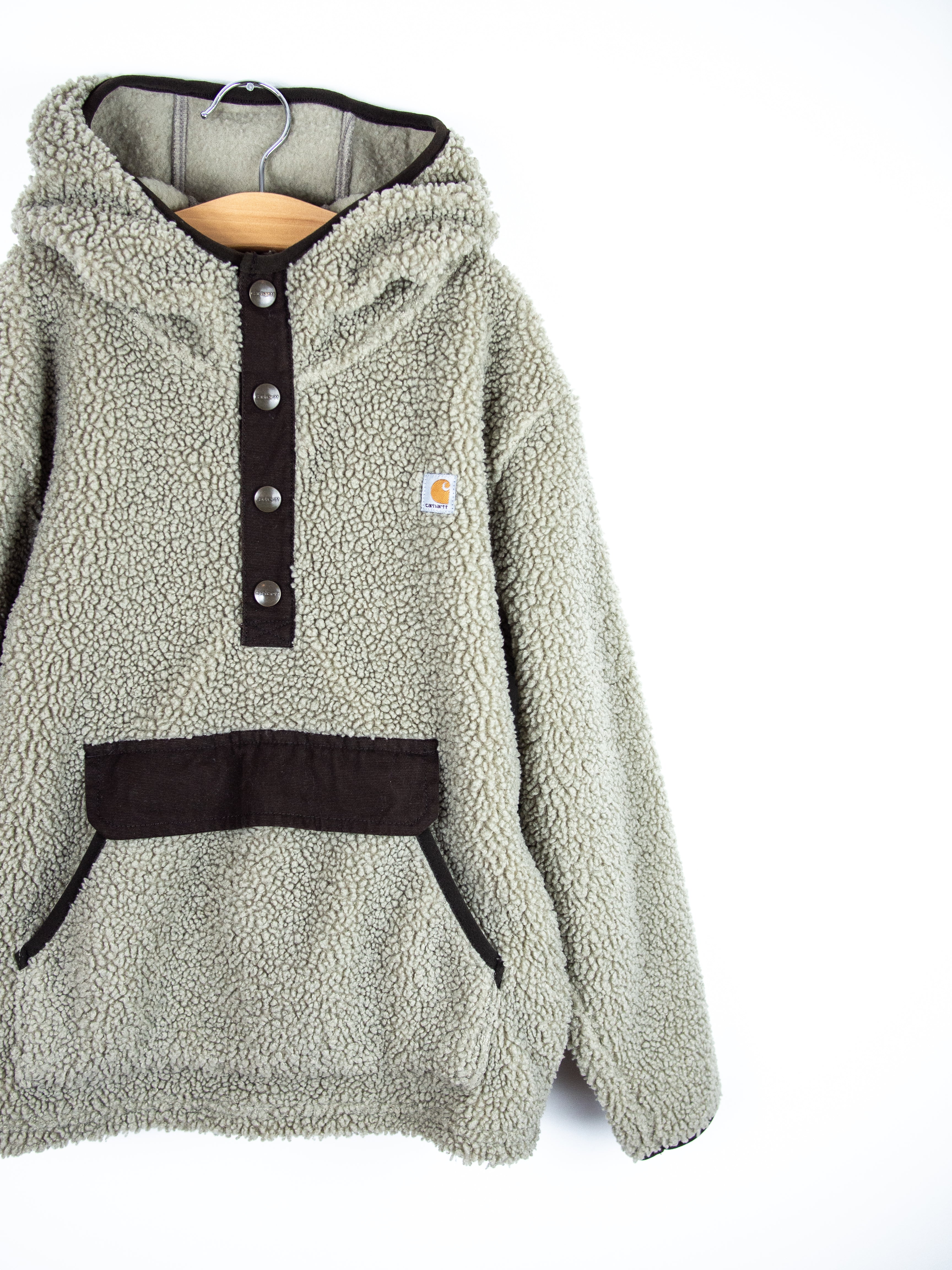 Carhartt Grey Teddy Fleece Hoody - Age 8-10 years
