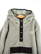 Carhartt Grey Teddy Fleece Hoody - Age 8-10 years