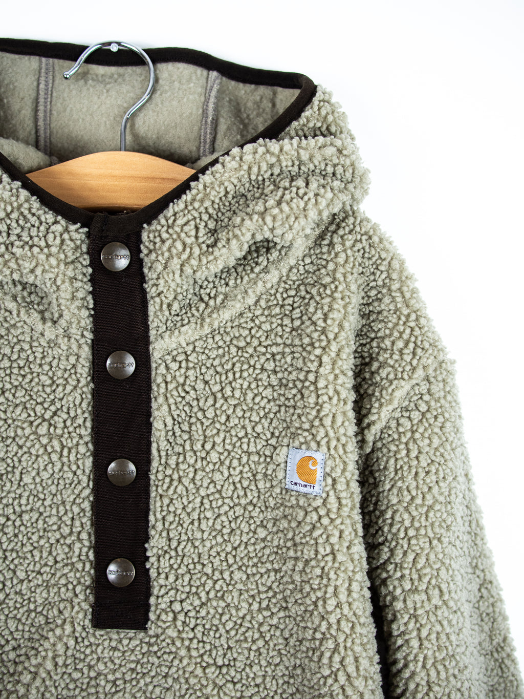 Carhartt Grey Teddy Fleece Hoody - Age 8-10 years