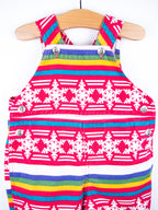 Vintage Gap Rainbow Stripe Snowflake Dungarees - Age 3-6 months