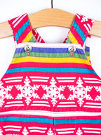 Vintage Gap Rainbow Stripe Snowflake Dungarees - Age 3-6 months