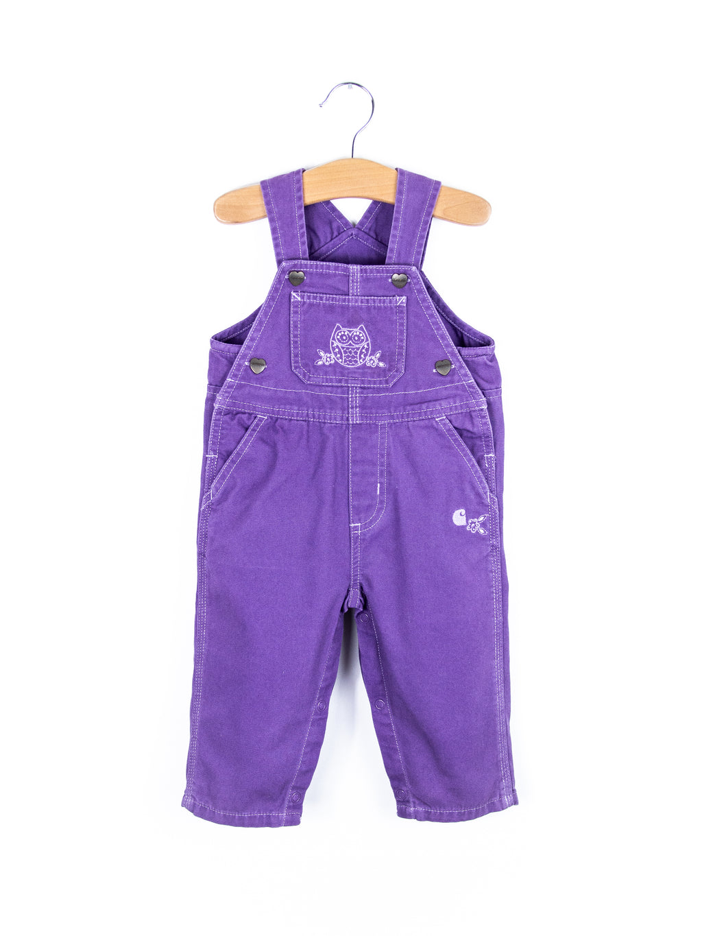 Carhartt Purple Owl Embroidered Dungarees - Age 6-9 months