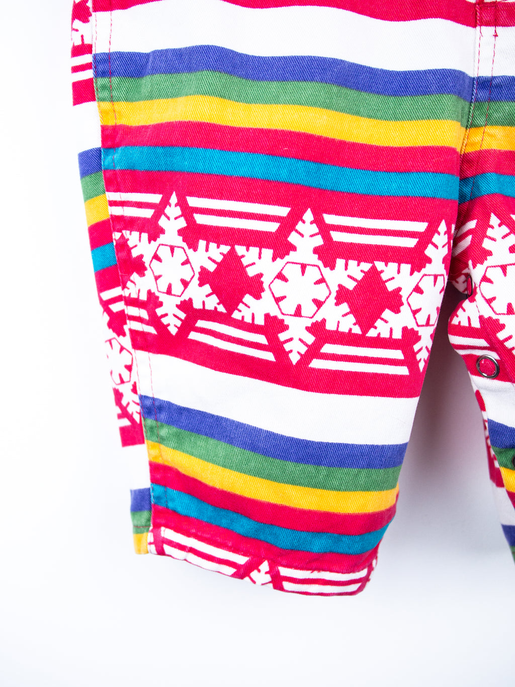 Vintage Gap Rainbow Stripe Snowflake Dungarees - Age 3-6 months