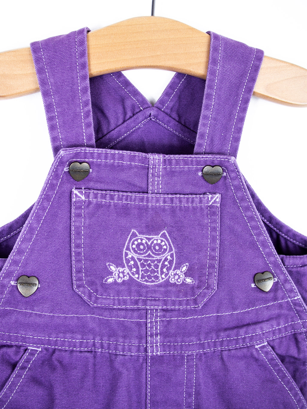 Carhartt Purple Owl Embroidered Dungarees - Age 6-9 months