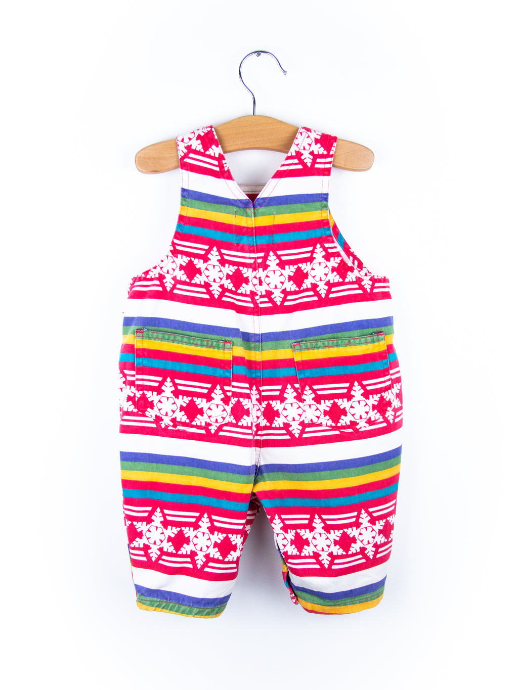 Vintage Gap Rainbow Stripe Snowflake Dungarees - Age 3-6 months