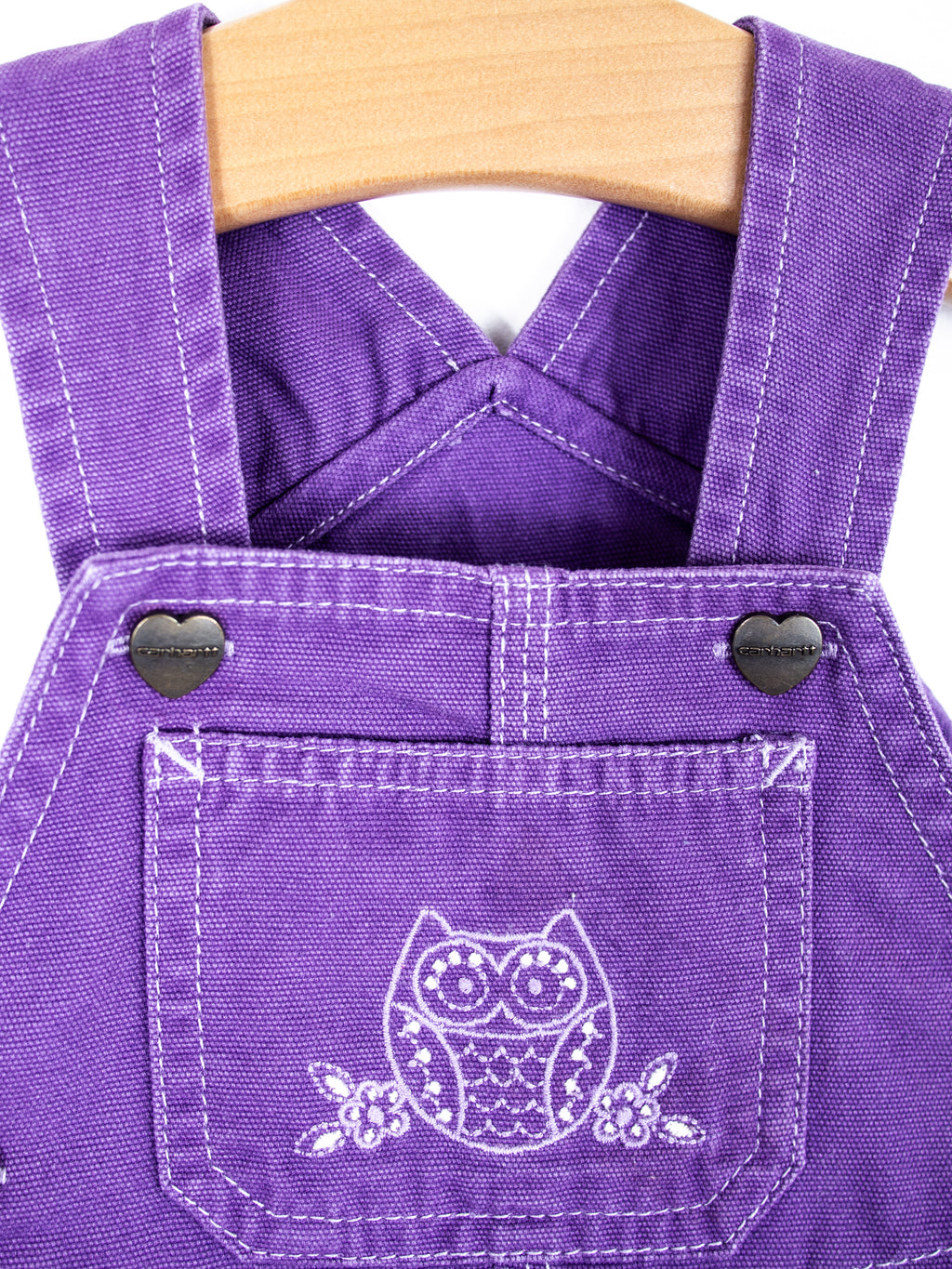 Carhartt Purple Owl Embroidered Dungarees - Age 6-9 months
