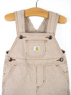 Carhartt Brown & White Stripe Dungaree Shorties - Age 9 months