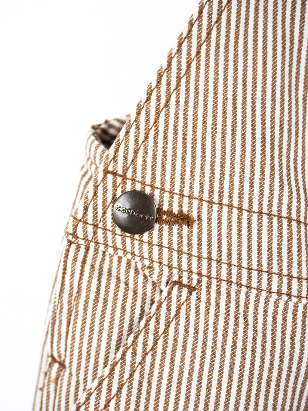 Carhartt Brown & White Stripe Dungaree Shorties - Age 9 months