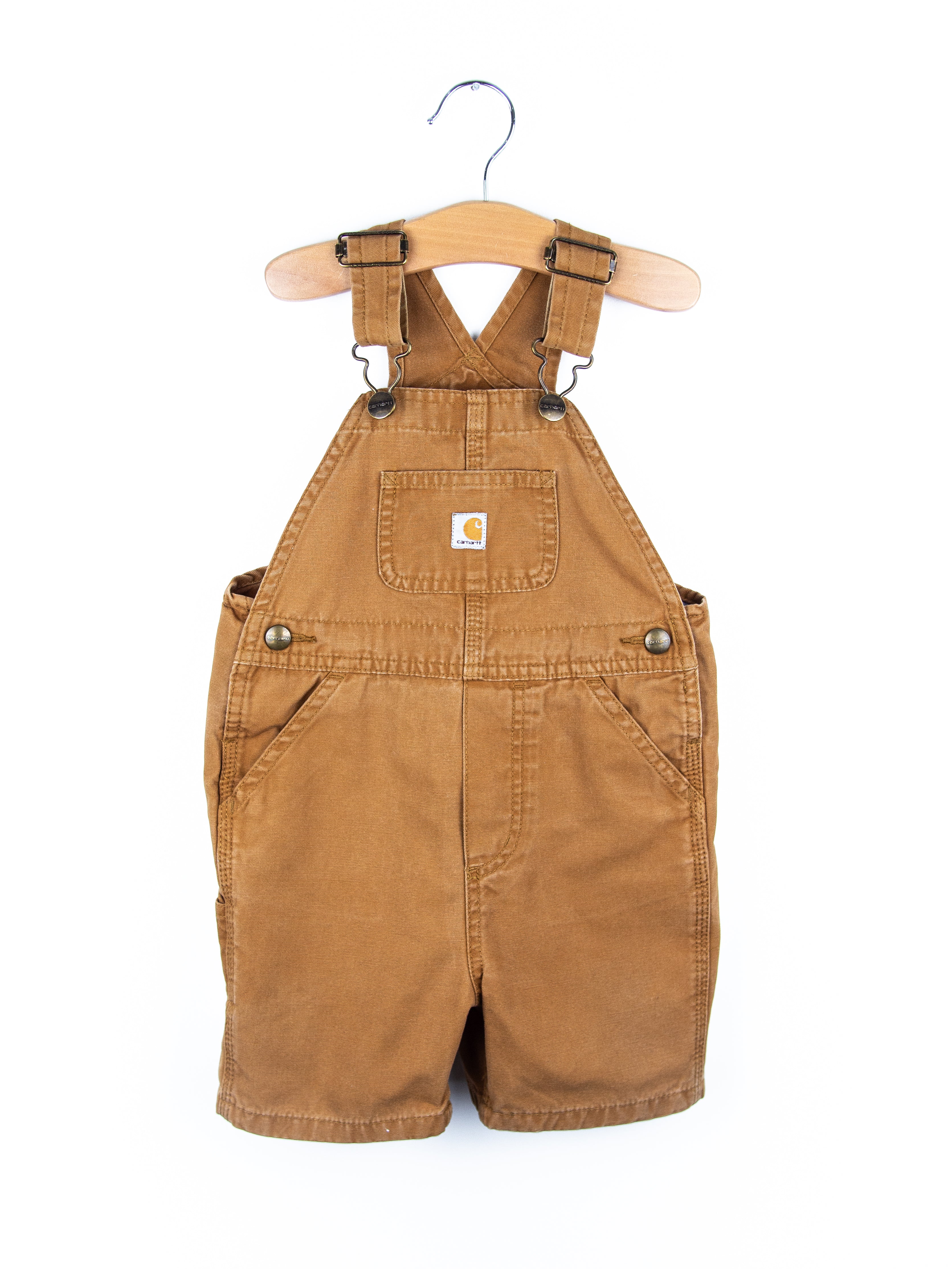 Carhartt Brown Dungaree Shorties - Age 2T