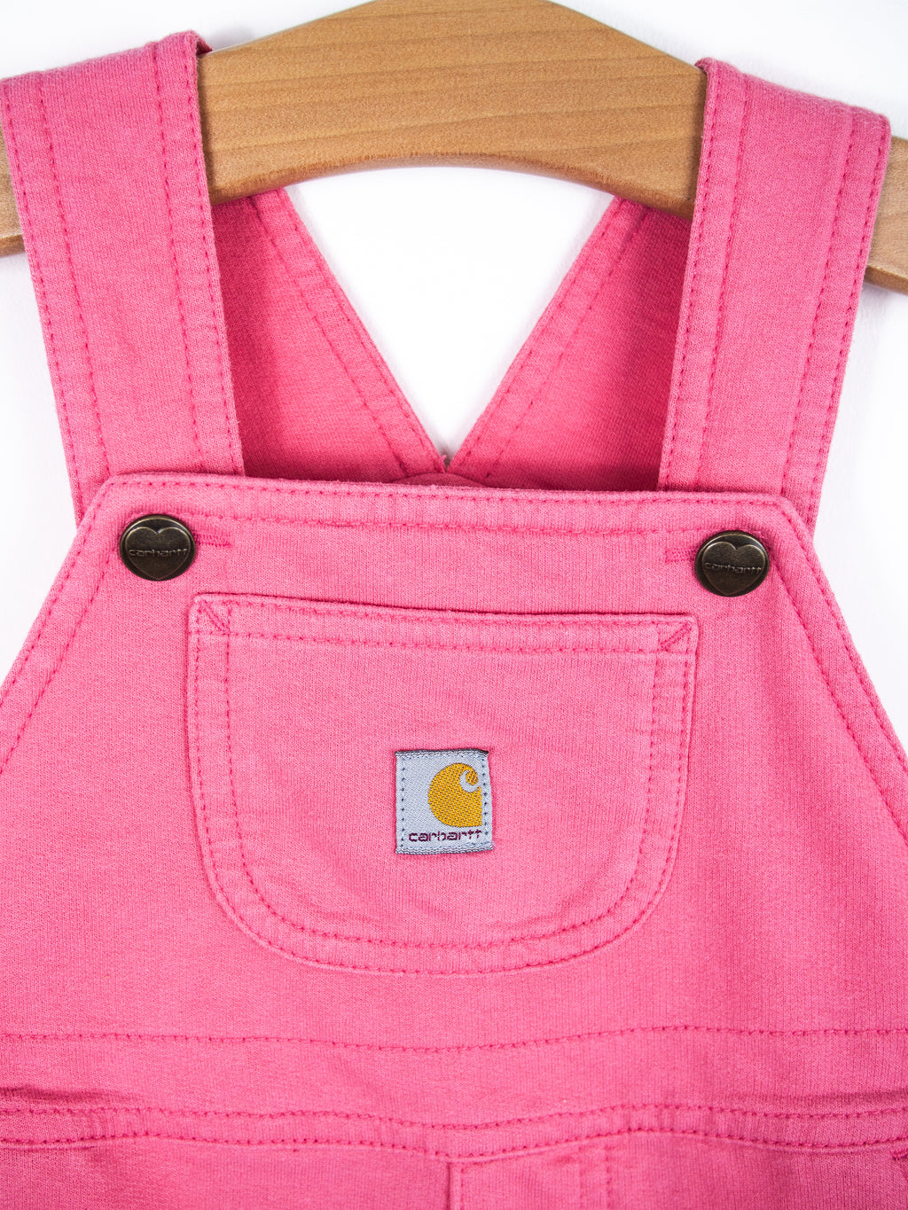 Carhartt Pink Jersey Dungaree Shorties - Age 18 months