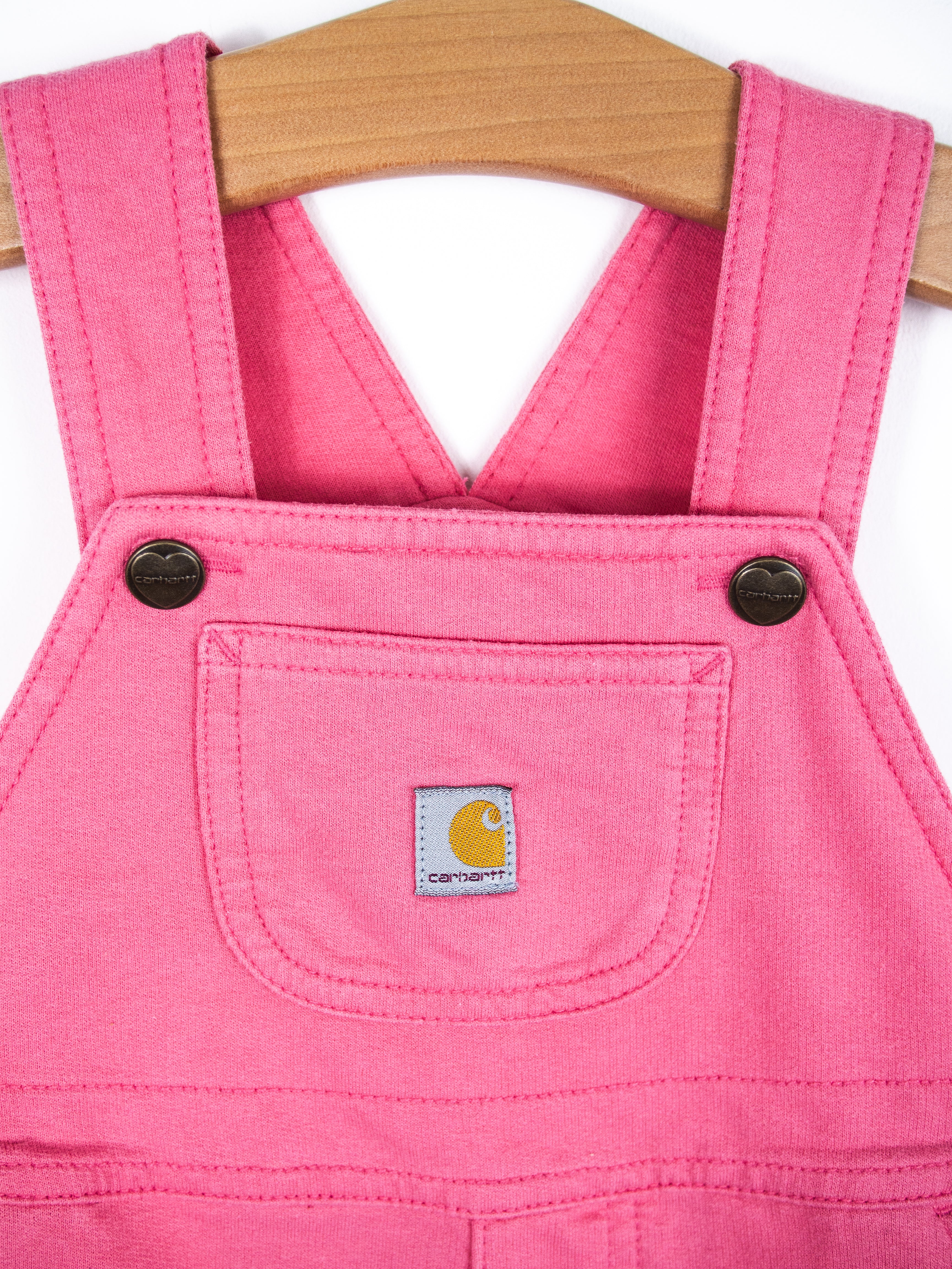 Carhartt Pink Jersey Dungaree Shorties - Age 18 months