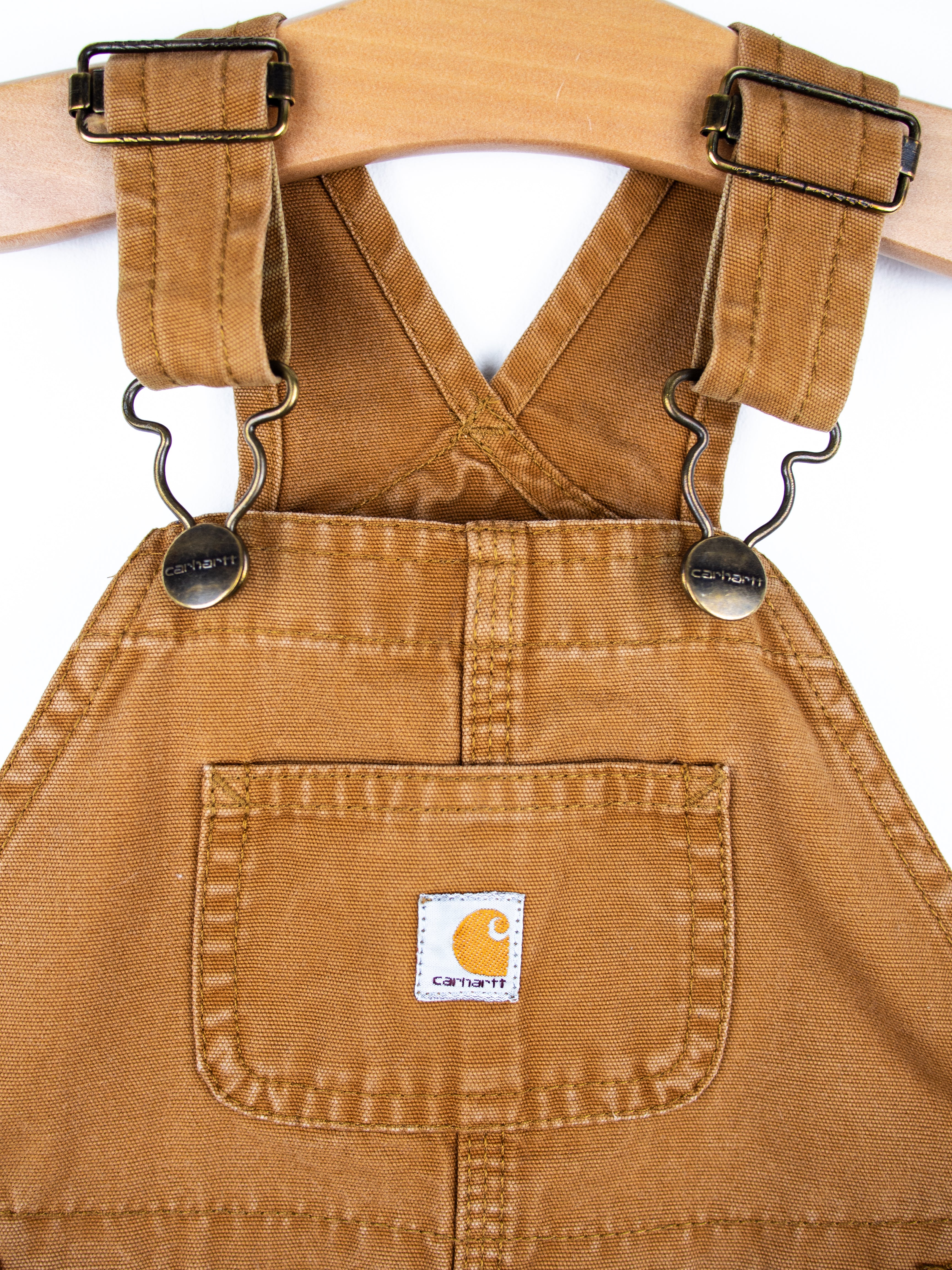 Carhartt Brown Dungaree Shorties - Age 2T