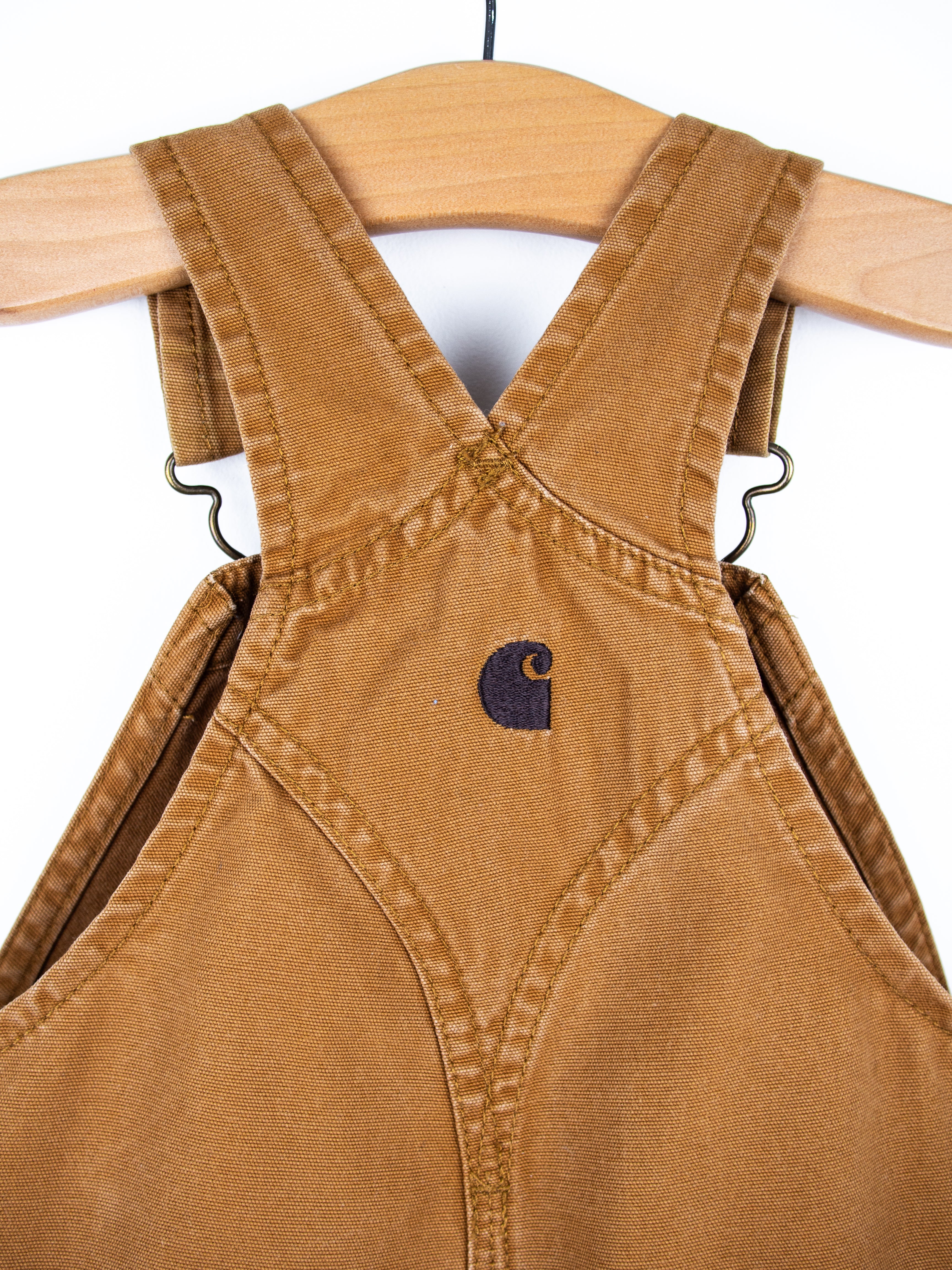 Carhartt Brown Dungaree Shorties - Age 2T