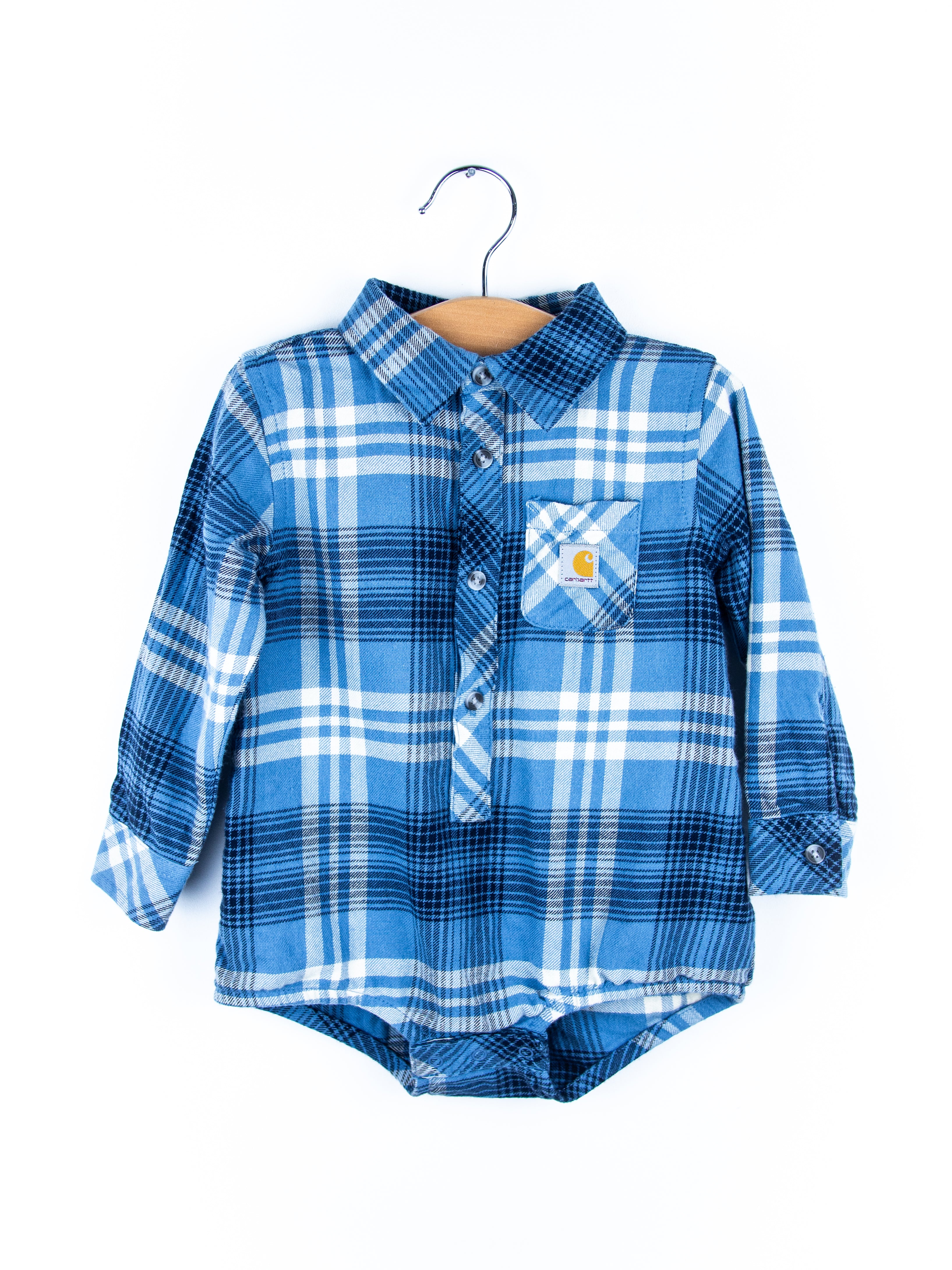 Carhartt Check Flannel Shirt Romper - Age 12 months