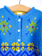 Vintage Old Navy Floral Fair Isle Cardigan - Age 12-18 months