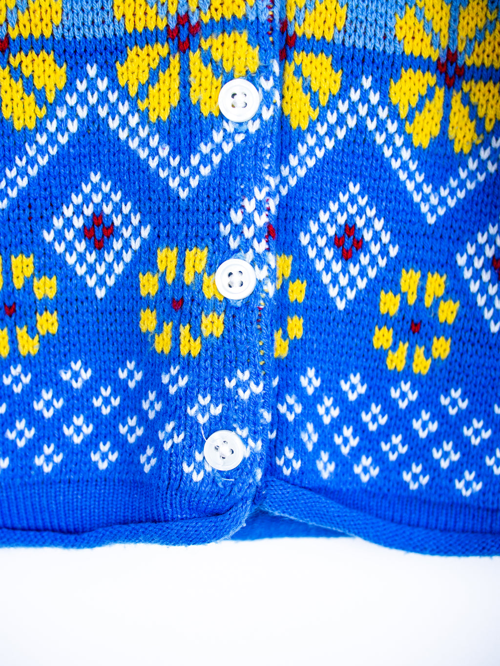 Vintage Old Navy Floral Fair Isle Cardigan - Age 12-18 months