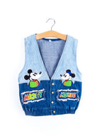 Vintage Disney Mickey Mouse Denim Waistcoat - Age 8 years