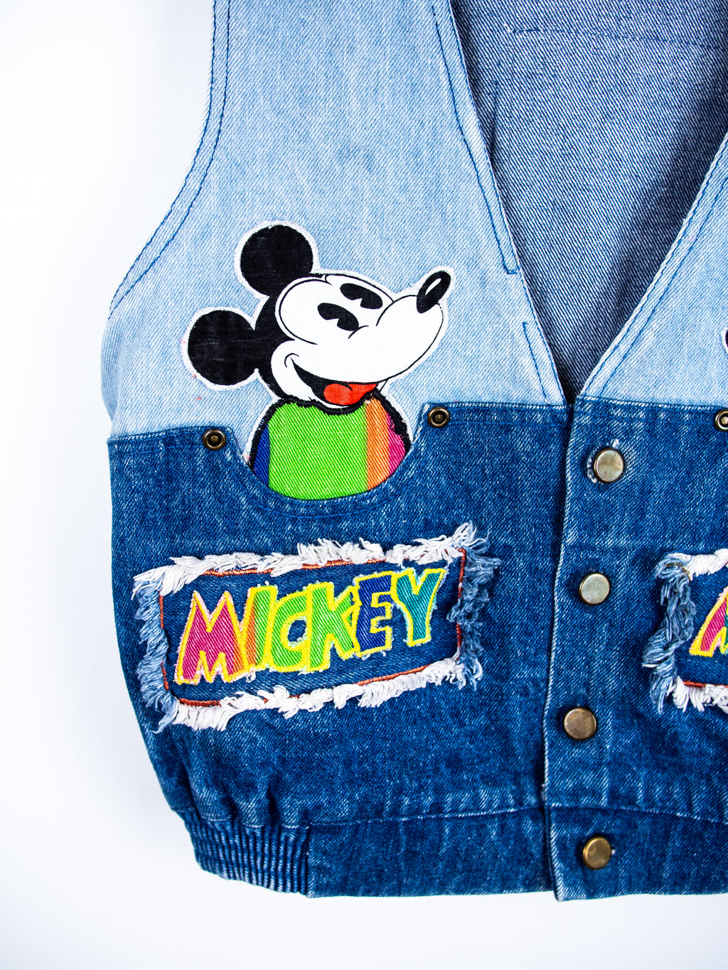 Vintage Disney Mickey Mouse Denim Waistcoat - Age 8 years