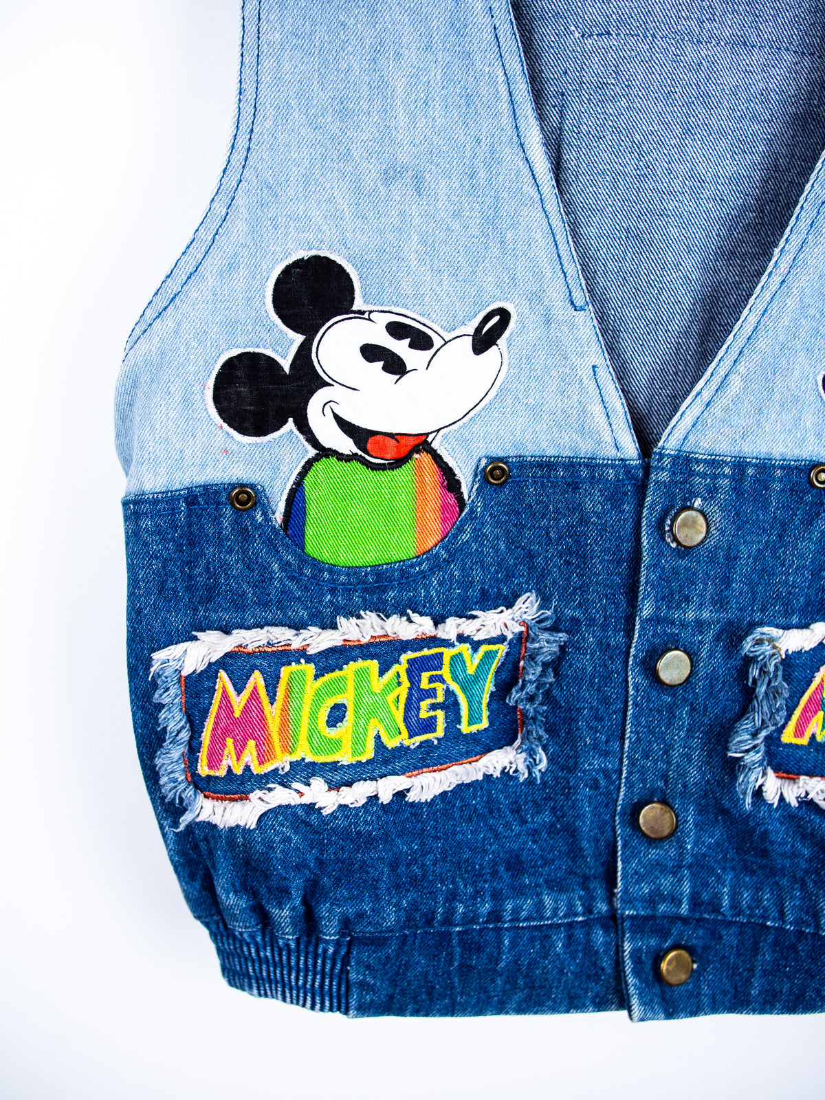 Vintage Disney Mickey Mouse Denim Waistcoat - Age 8 years