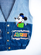 Vintage Disney Mickey Mouse Denim Waistcoat - Age 8 years