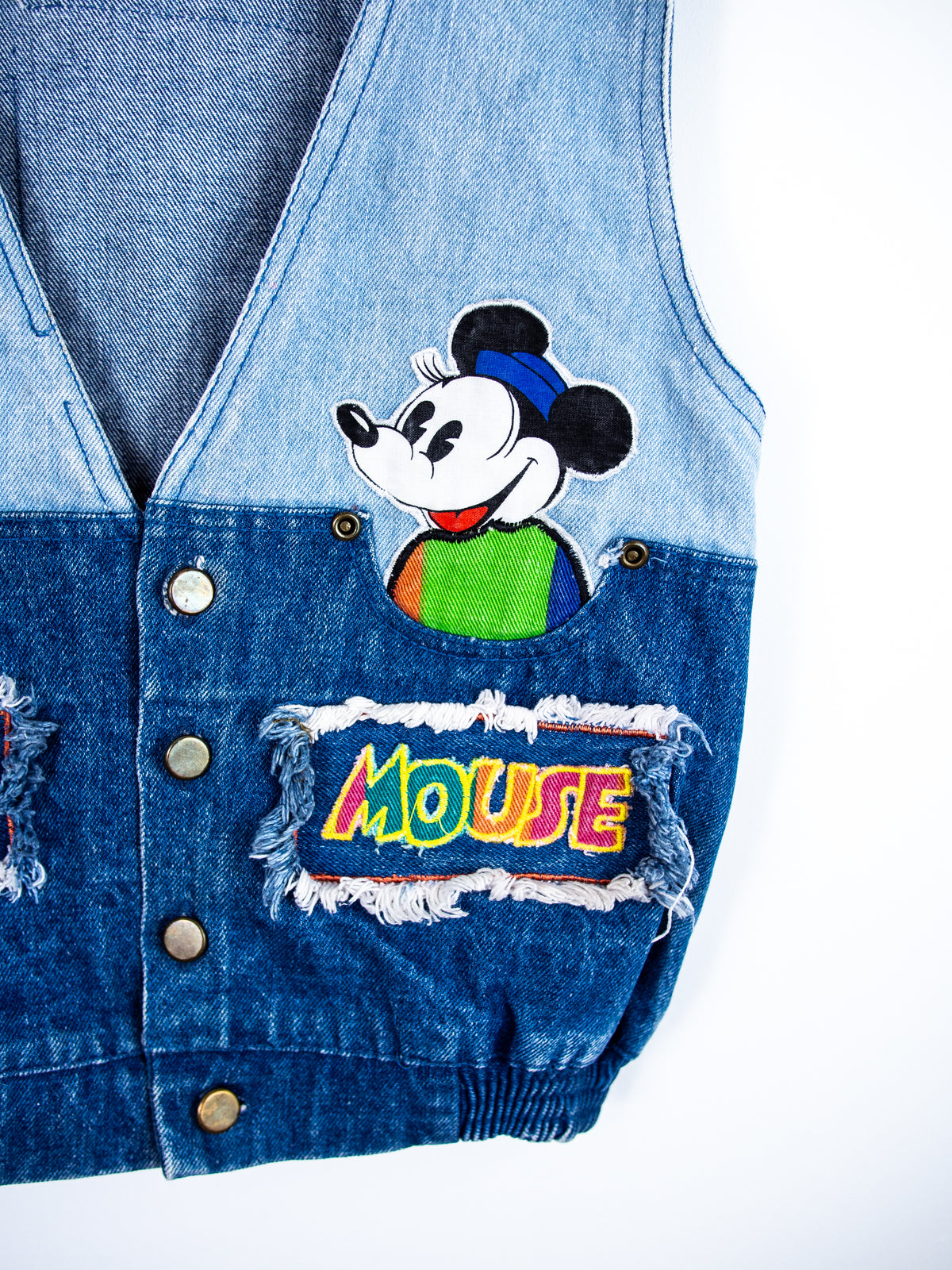 Vintage Disney Mickey Mouse Denim Waistcoat - Age 8 years