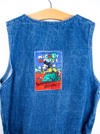 Vintage Disney Mickey Mouse Denim Waistcoat - Age 8 years