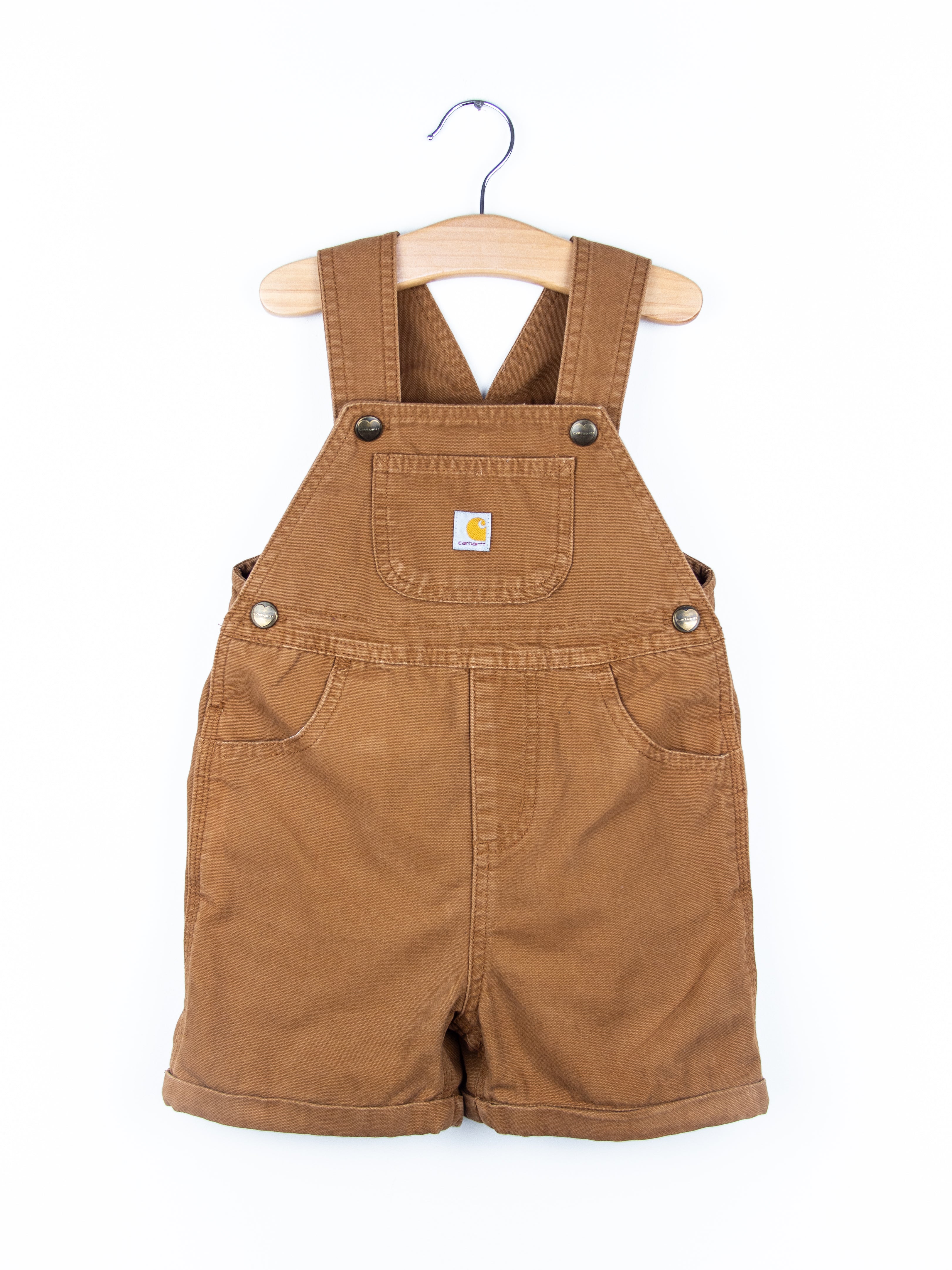 Carhartt Brown Dungaree Shorties - Age 3T