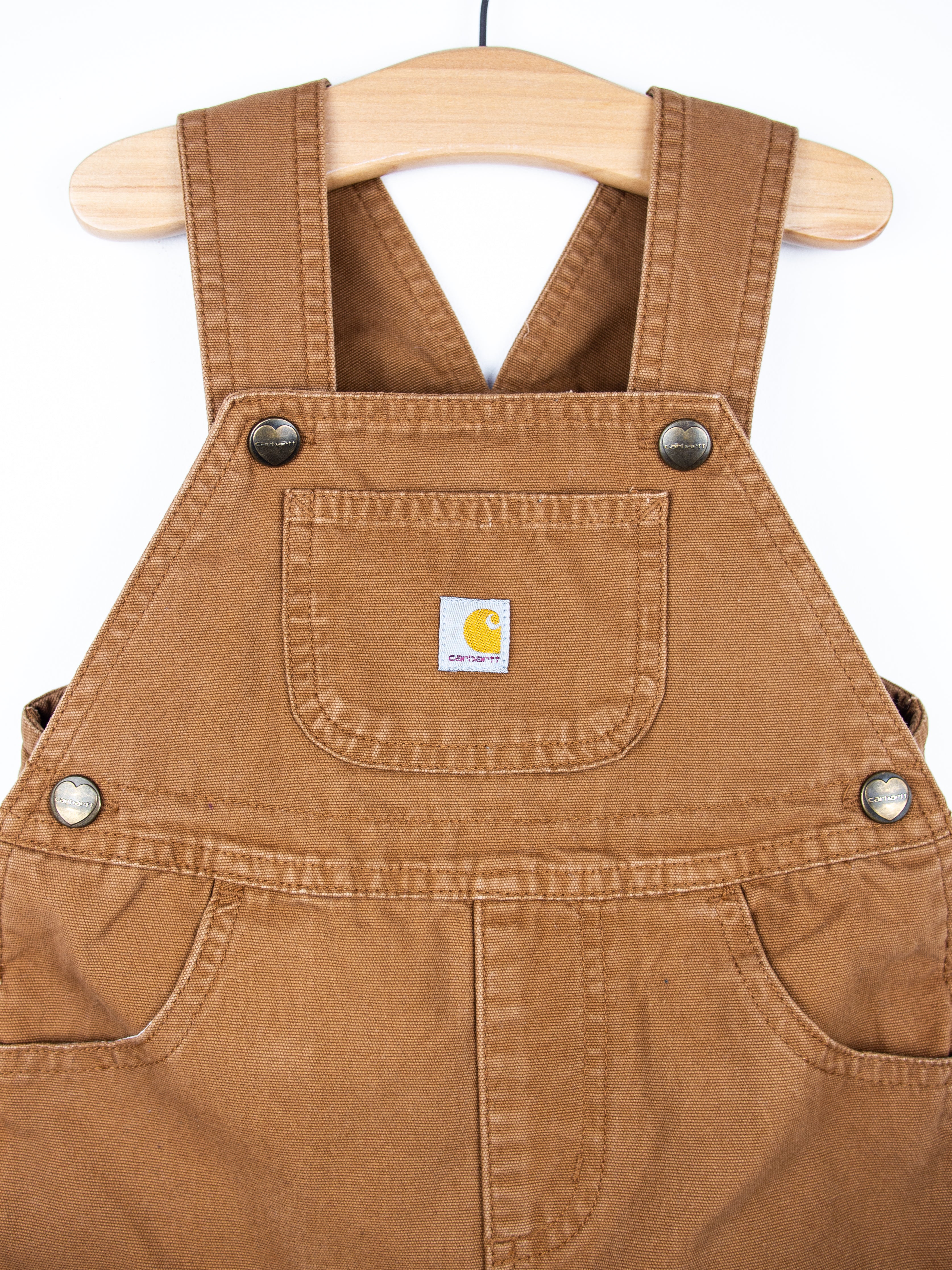 Carhartt Brown Dungaree Shorties - Age 3T