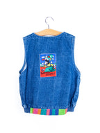 Vintage Disney Mickey Mouse Denim Waistcoat - Age 8 years