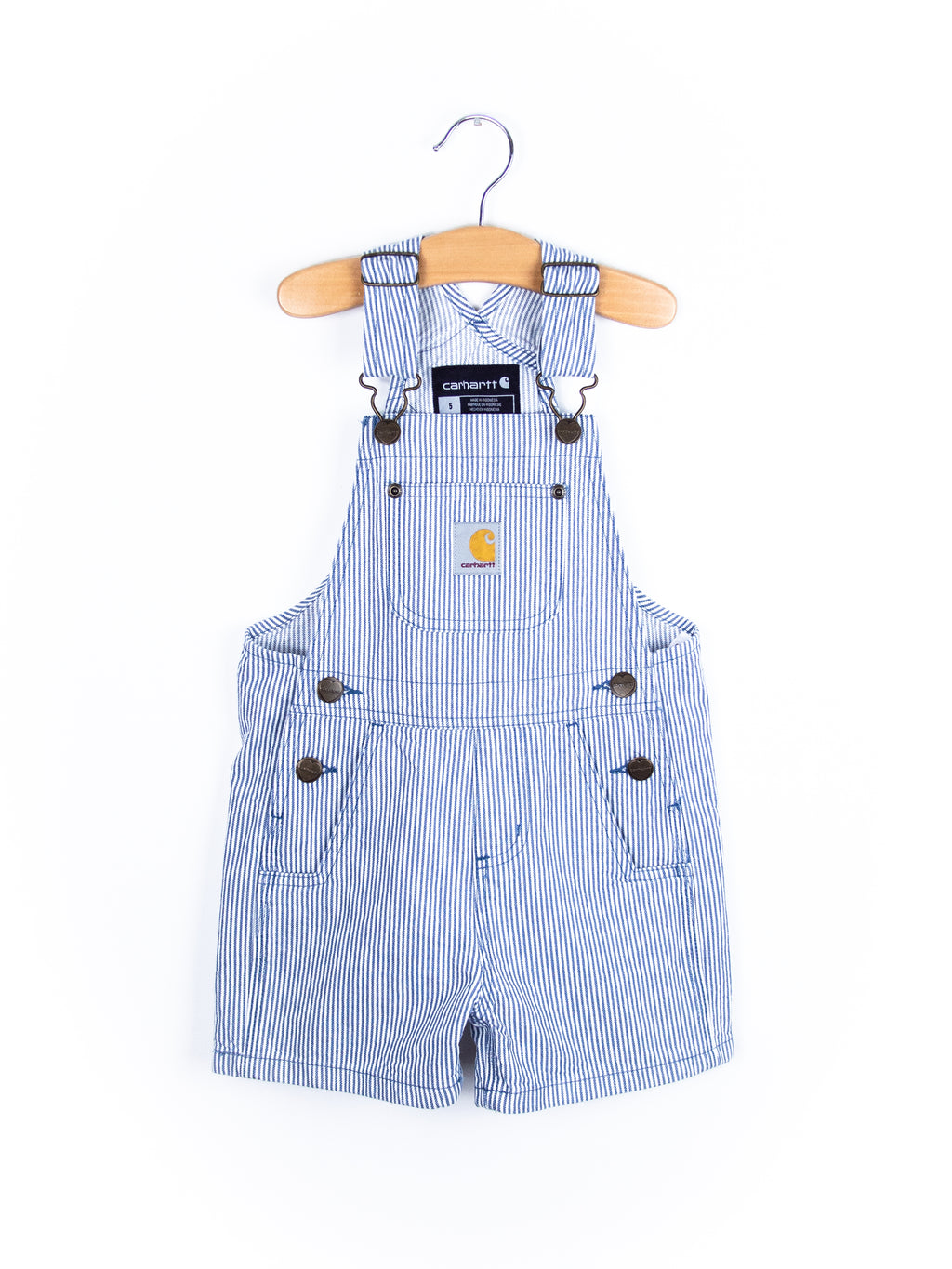 Carhartt Blue Stripe Dungaree Shorties - Age 4-5 years