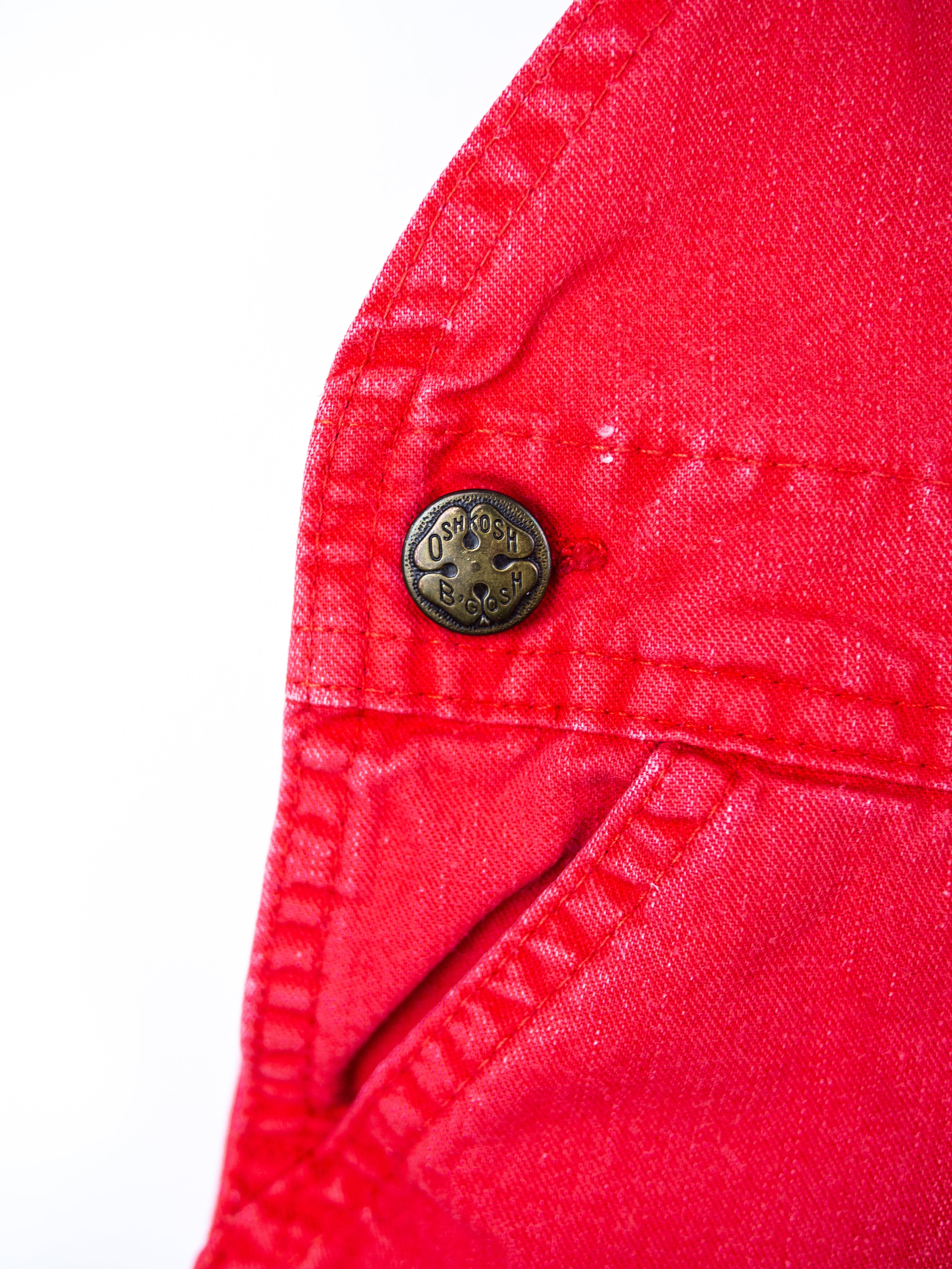 Osh Kosh Vintage Red Dungaree Shorties - Age 3-6 months