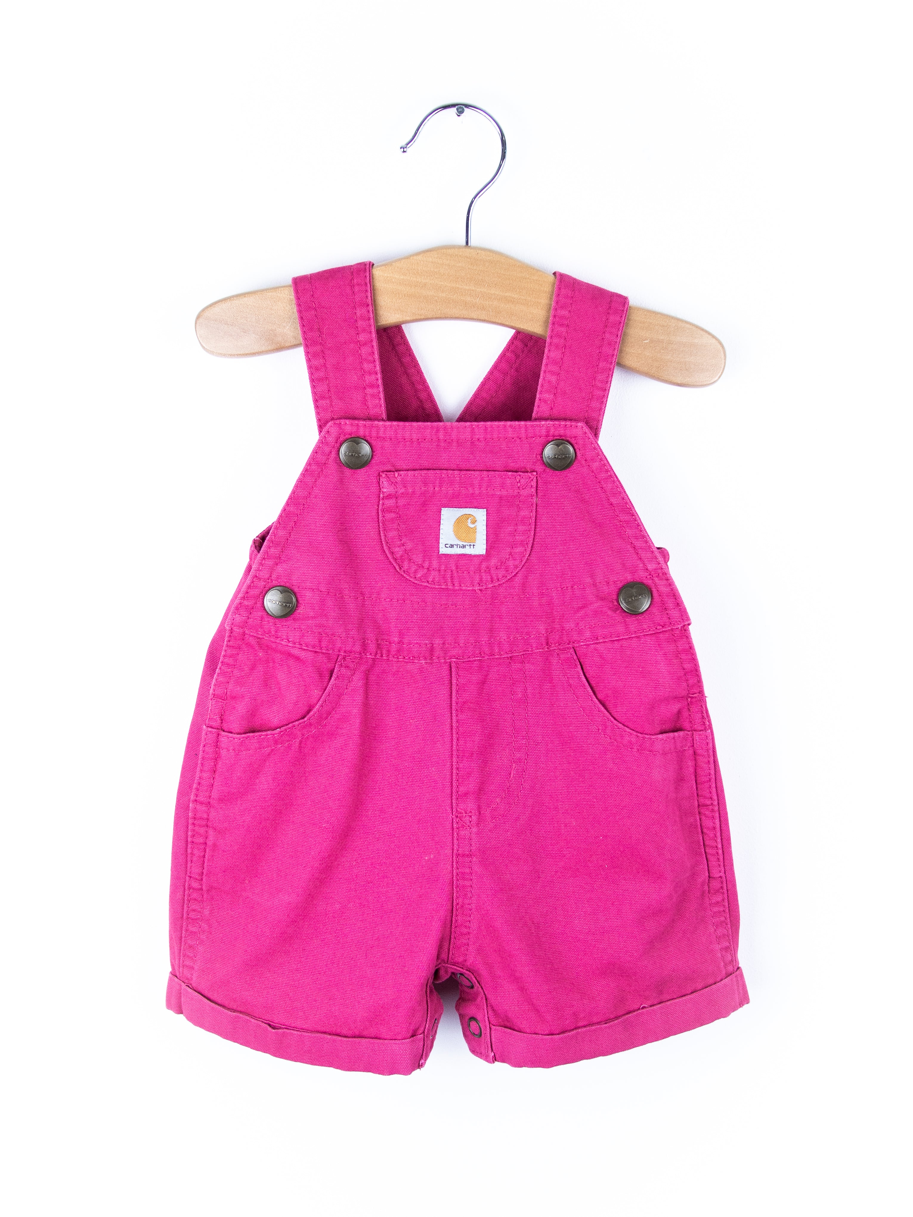 Carhartt Pink Dungaree Shorties - Age 0-3 months
