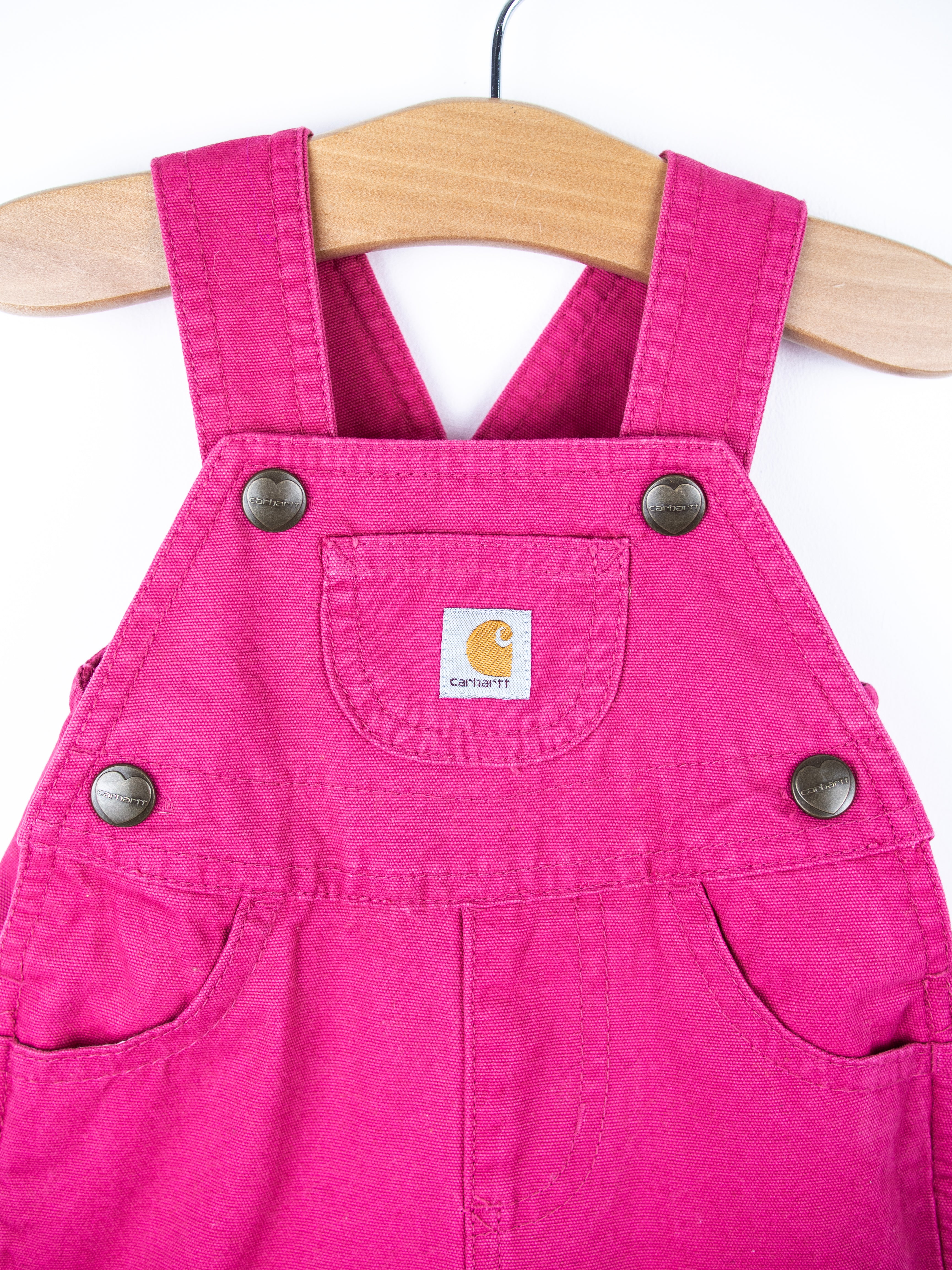 Carhartt Pink Dungaree Shorties - Age 0-3 months