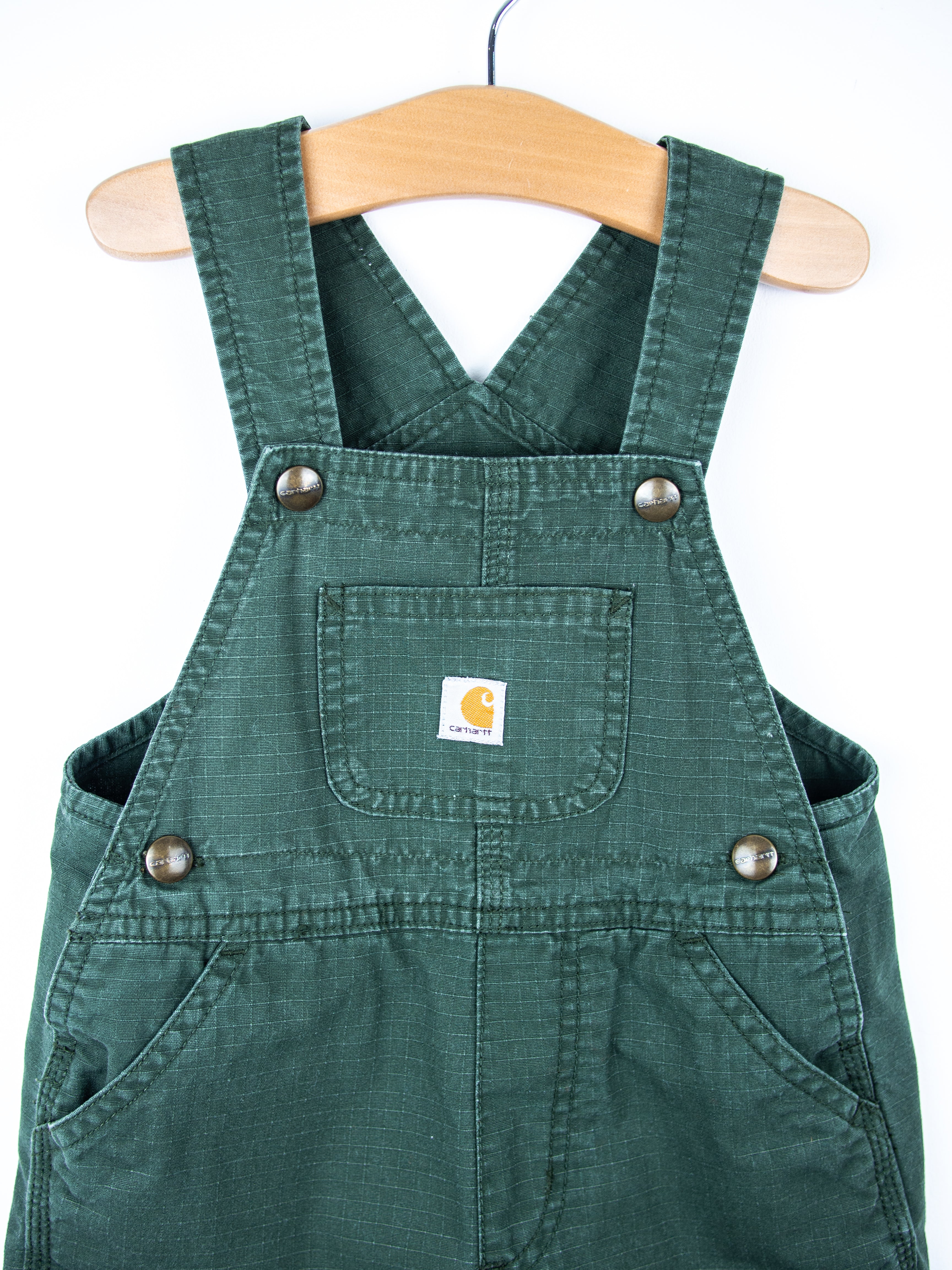 Carhartt Forest Green Dungaree Shorties - Age 18 months
