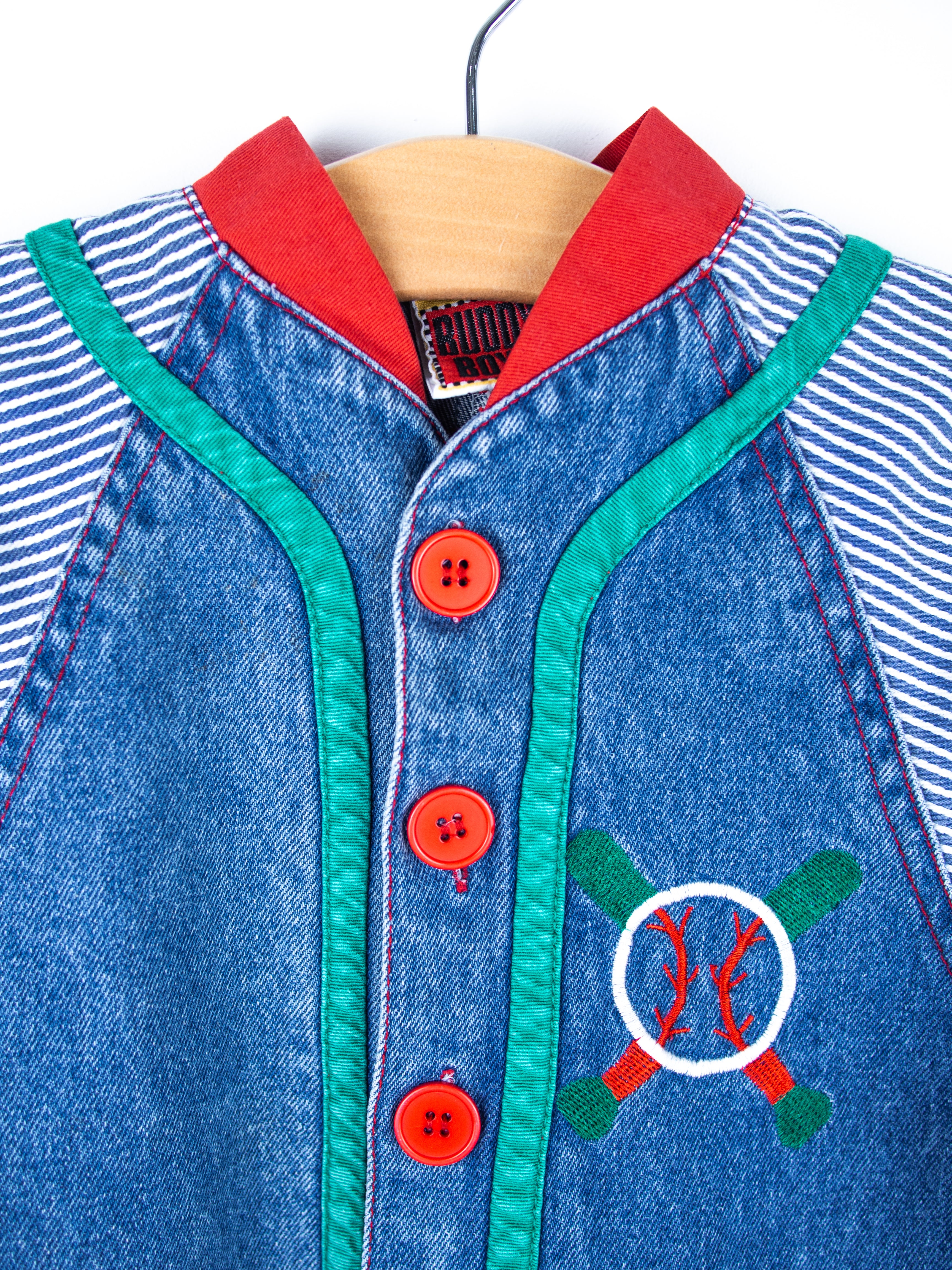 Vintage Denim & Stripe Boiler Suit - Age 24 months