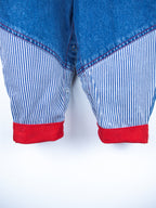Vintage Denim & Stripe Boiler Suit - Age 24 months