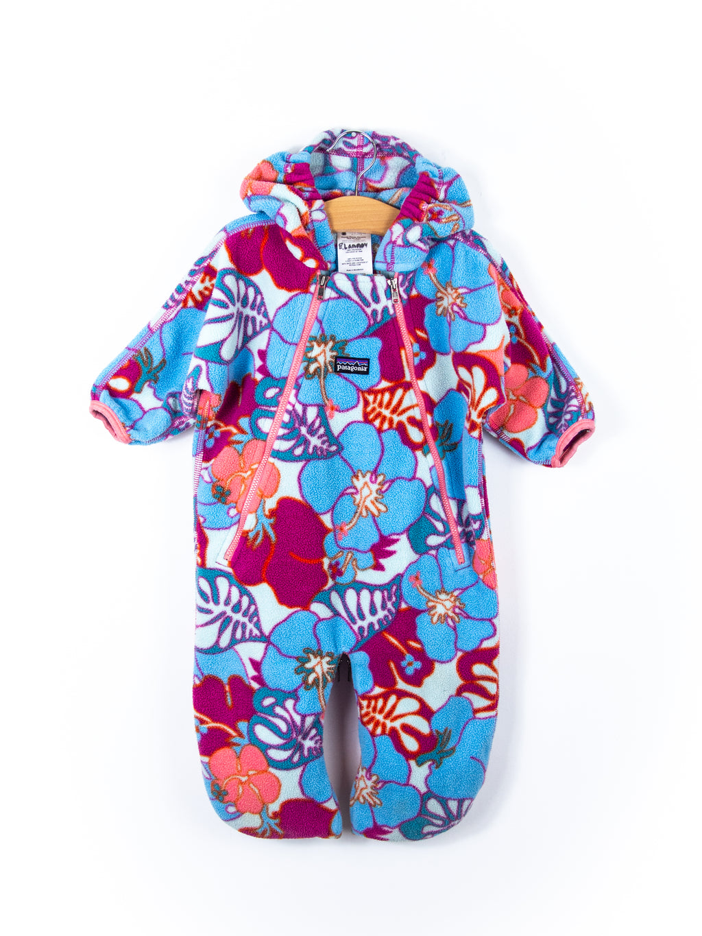 Patagonia Graphic Floral Fleece Snowsuit / Sleep Bag - Age 6 months